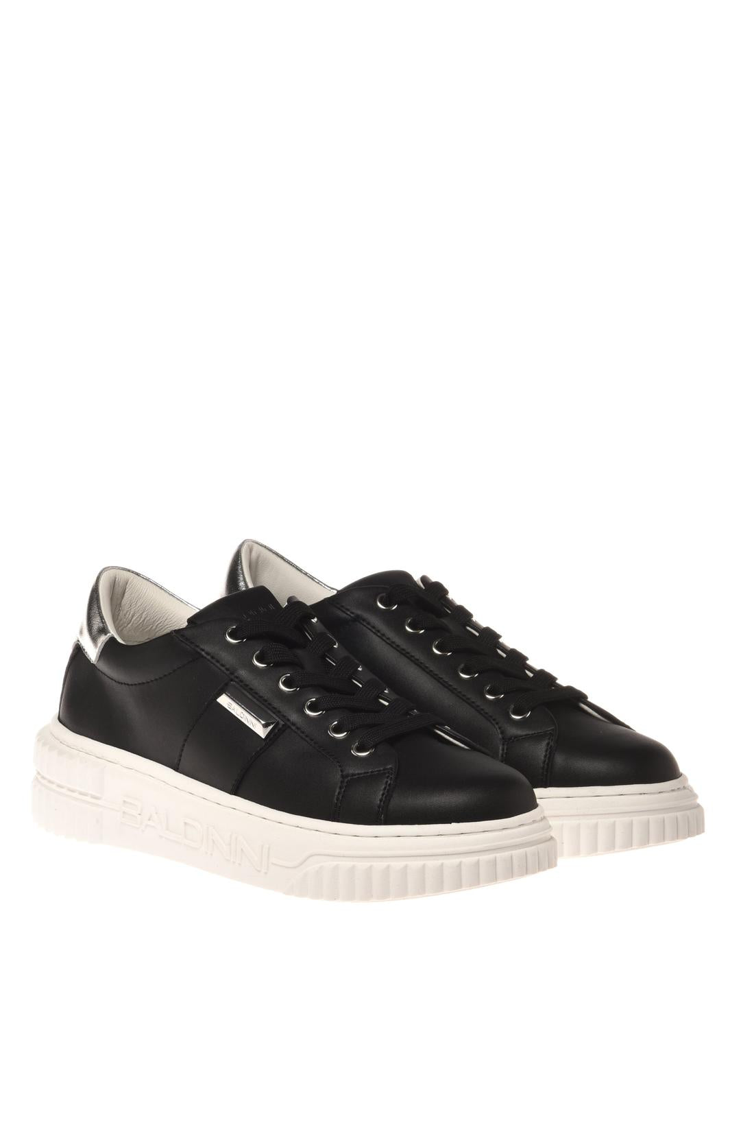 Dark brown leather trainers