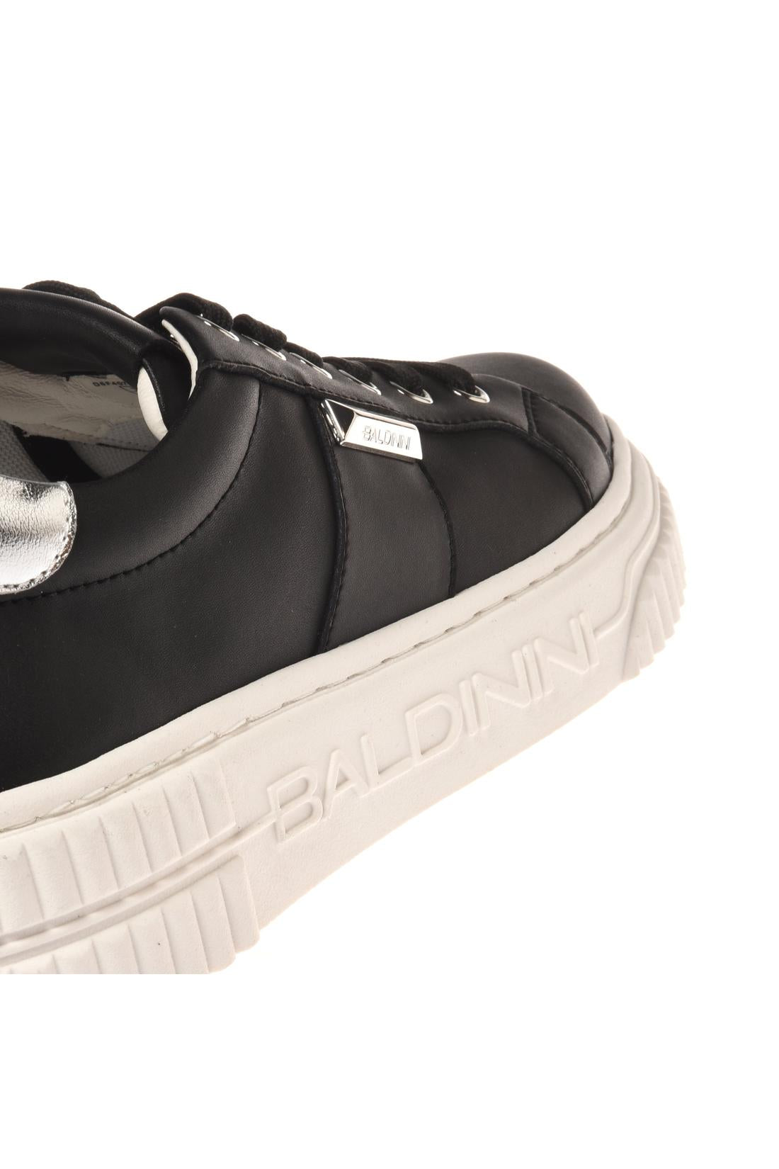 Dark brown leather trainers