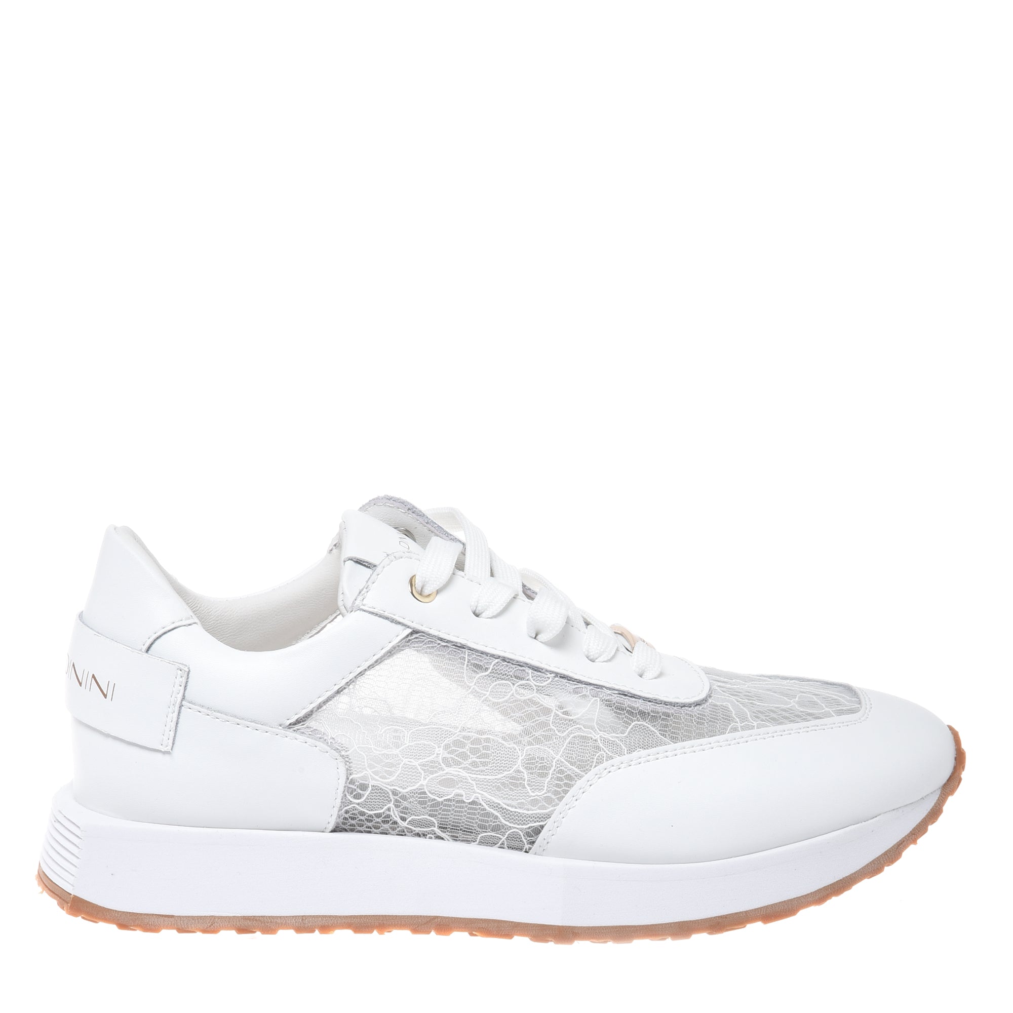 Sneaker in white leather and lace-Baldinini-OUTLET-41-BIANCO-ARCHIVIST-ARCHIVE-SALE