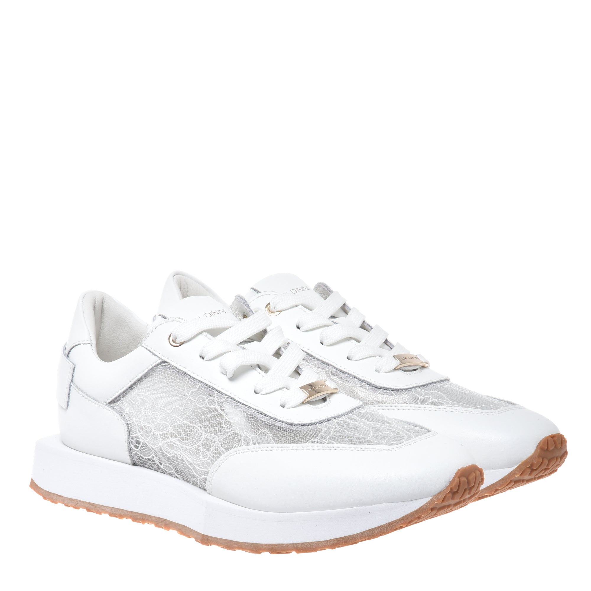 Sneaker in white leather and lace-Baldinini-OUTLET-ARCHIVIST-ARCHIVE-SALE