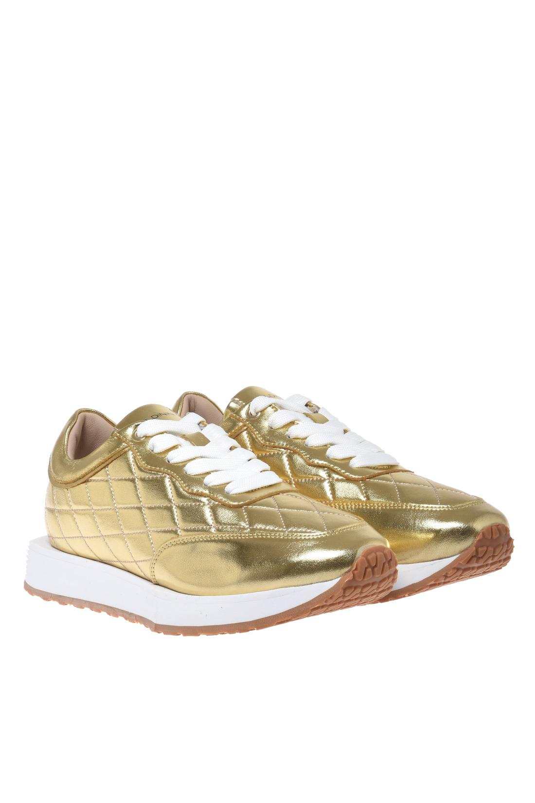 Sneaker in quilted gold laminated nappa leather-Baldinini-OUTLET-ARCHIVIST-ARCHIVE-SALE