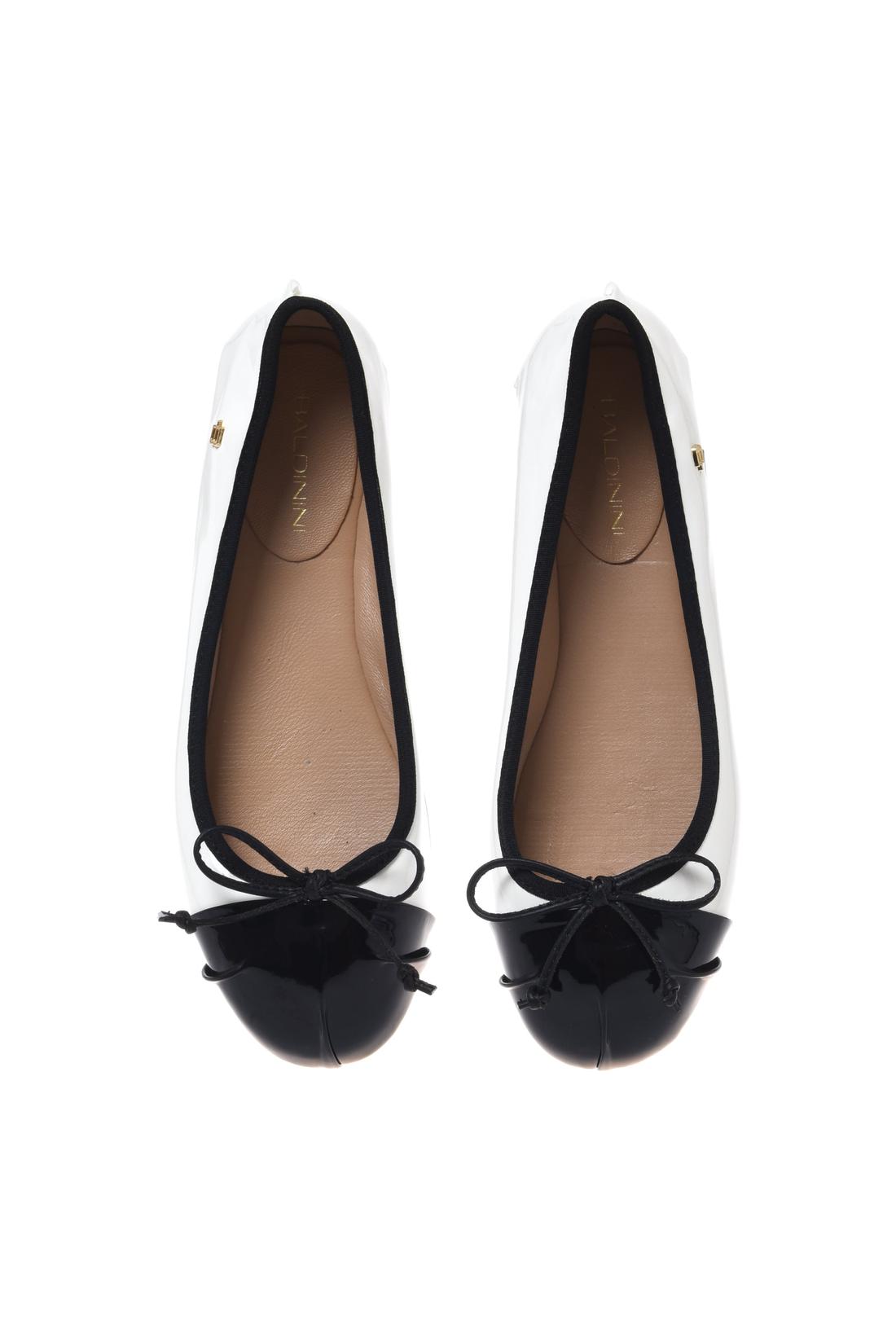 Ballerina in black and white patent leather-Flache Schuhe-Baldinini-OUTLET-ARCHIVIST-ARCHIVE-SALE