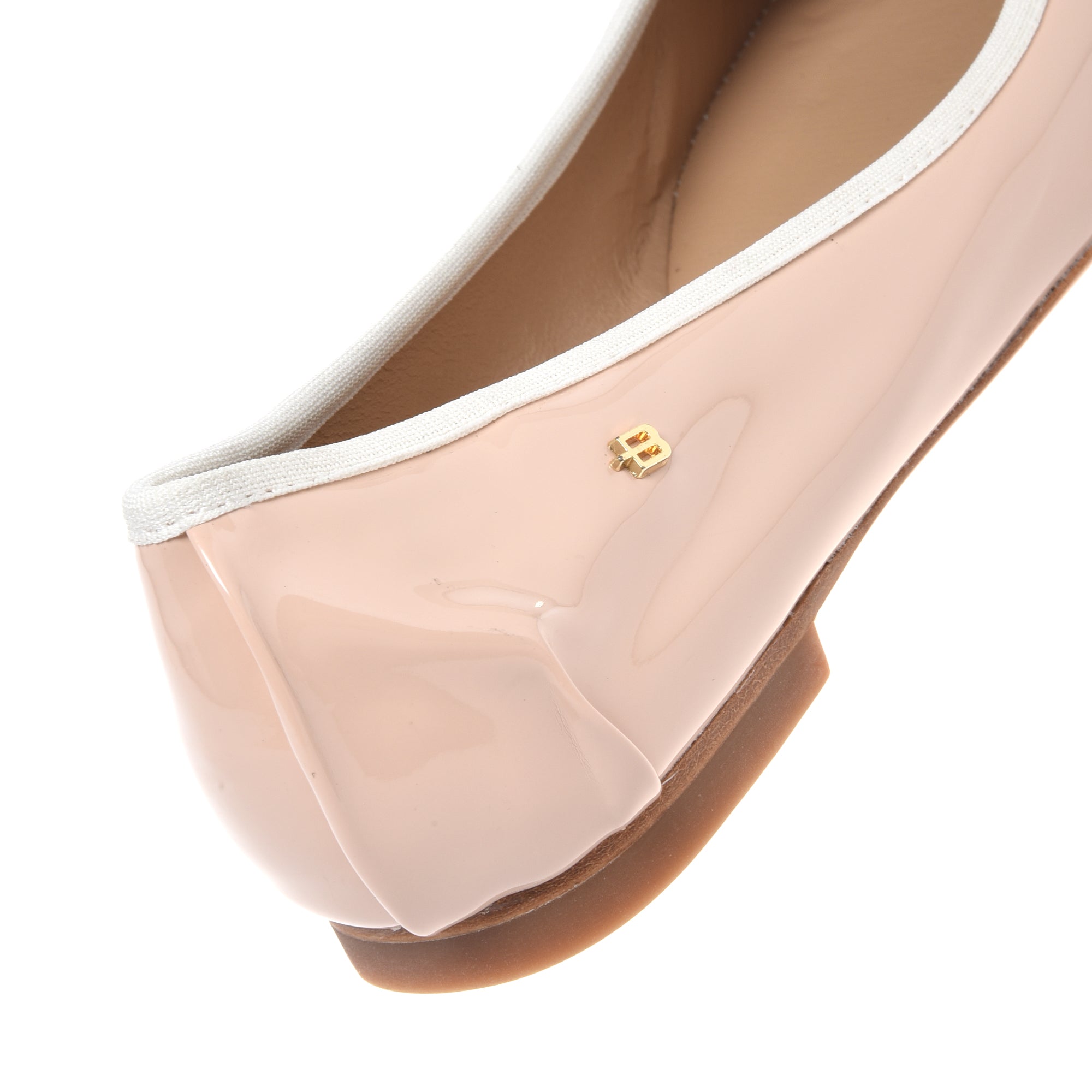 Ballerina in white and nude patent leather-Baldinini-OUTLET-ARCHIVIST-ARCHIVE-SALE