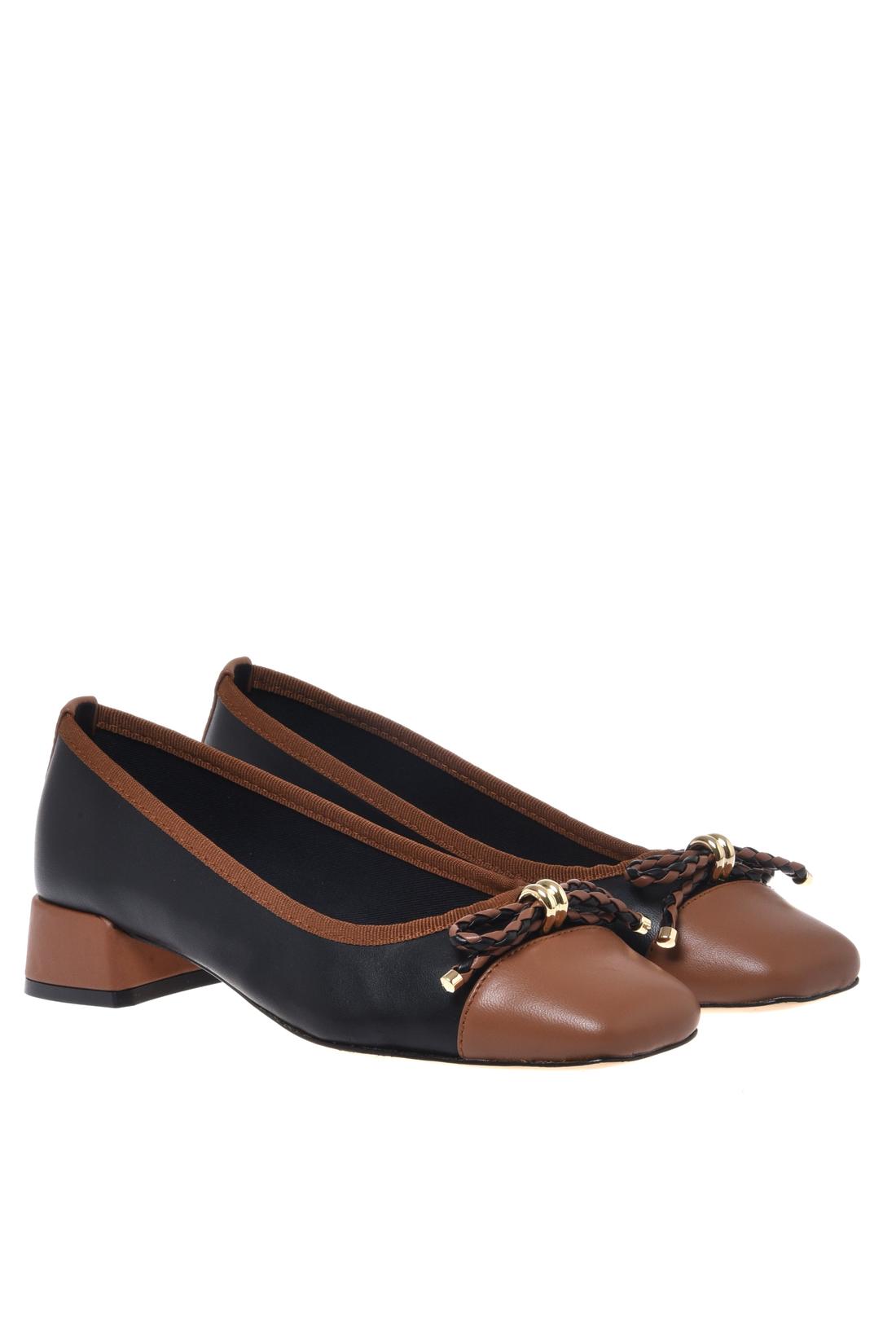 Brown and black nappa leather décolleté-Baldinini-OUTLET-ARCHIVIST-ARCHIVE-SALE