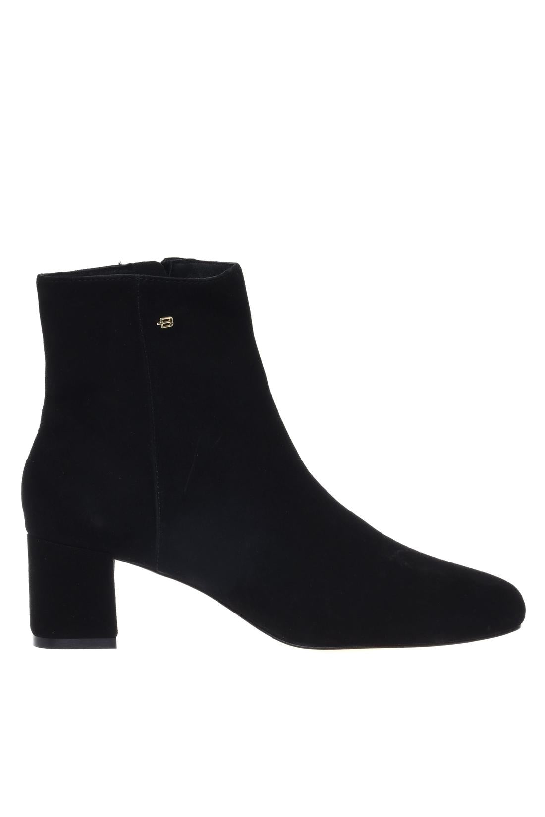 Black leather ankle boot