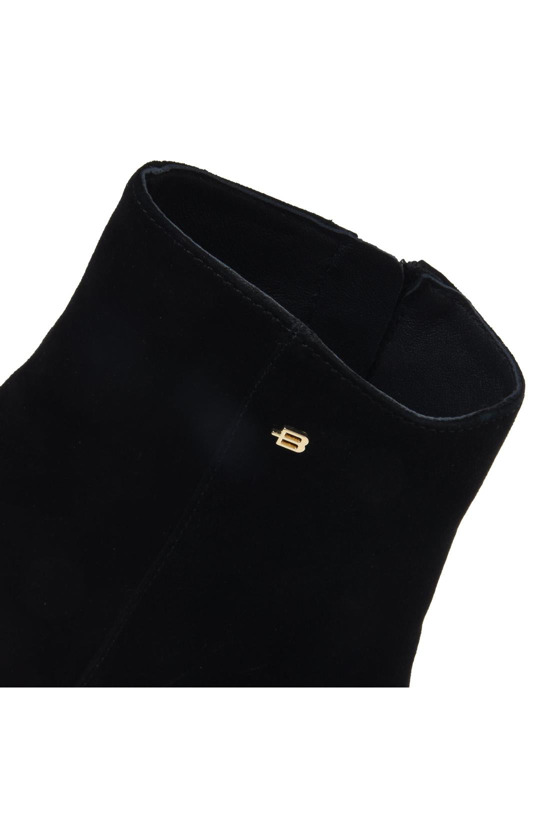 Black leather ankle boot