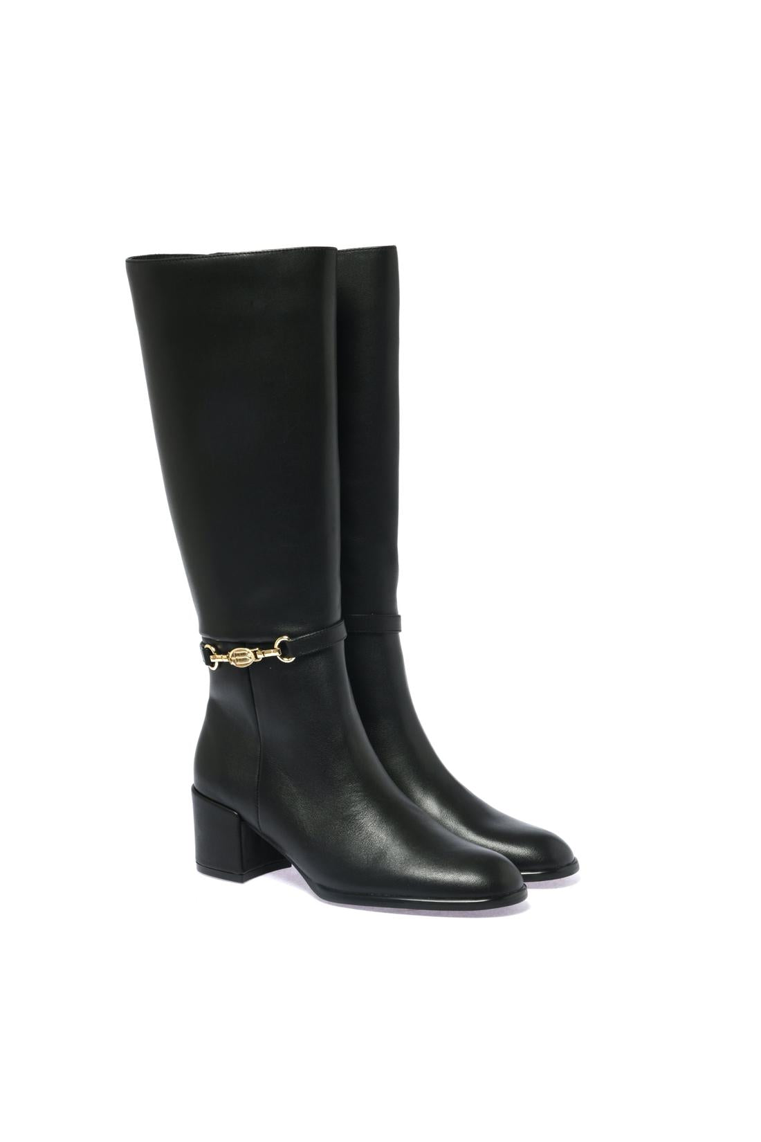Black leather boot