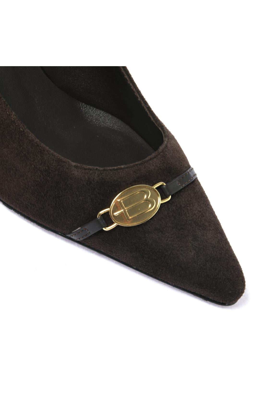 Dark brown suede pump