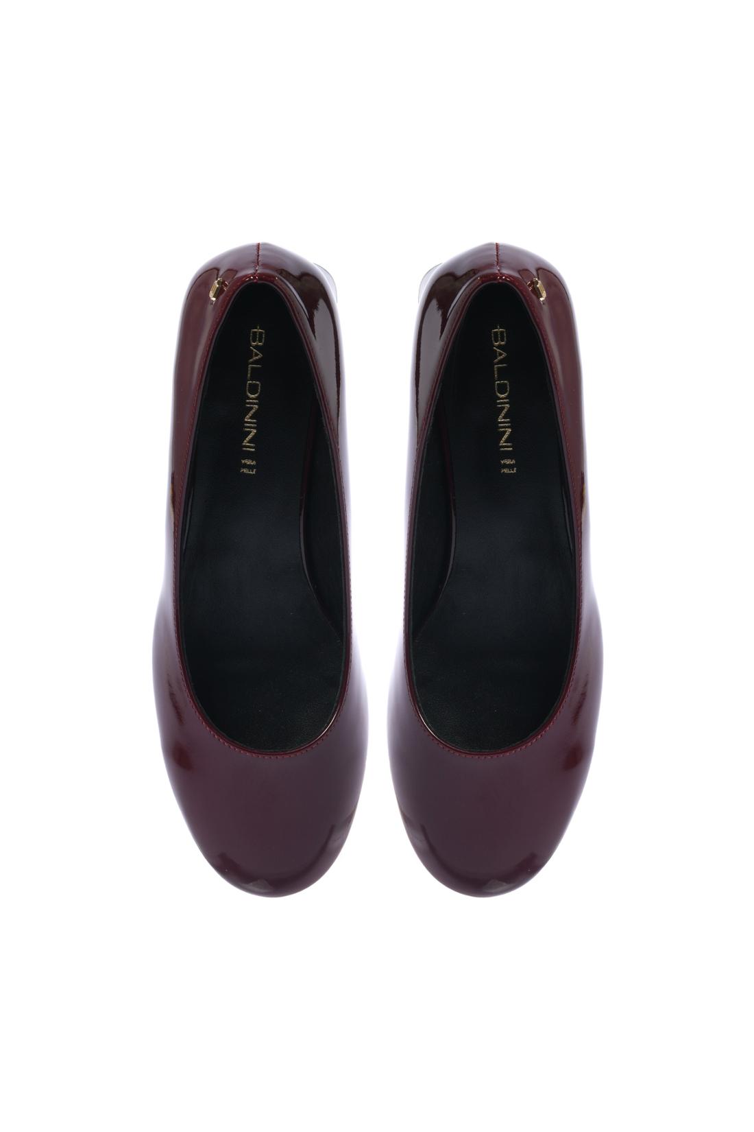 Burgundy patent leather pump