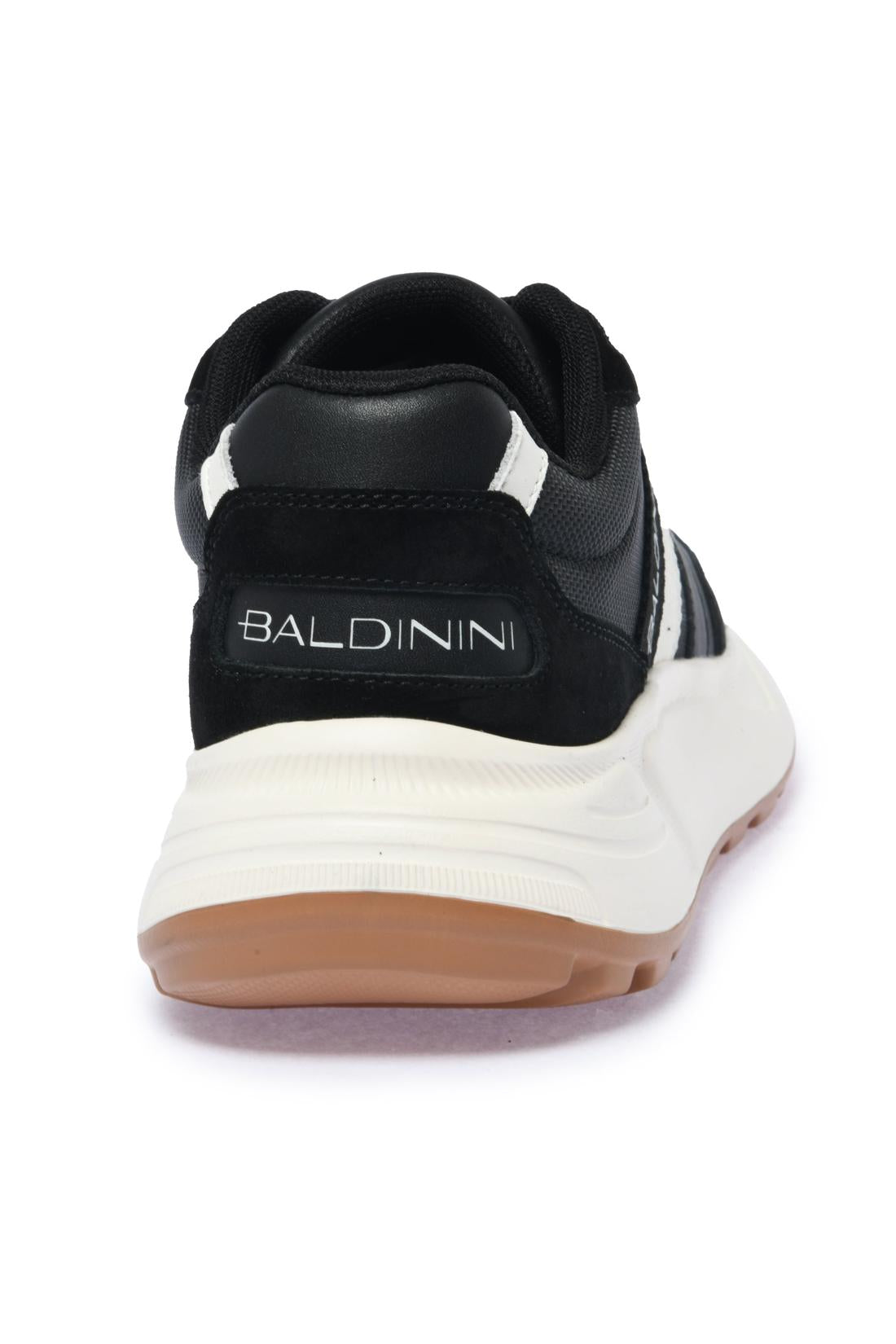Sneaker in black suede and fabric