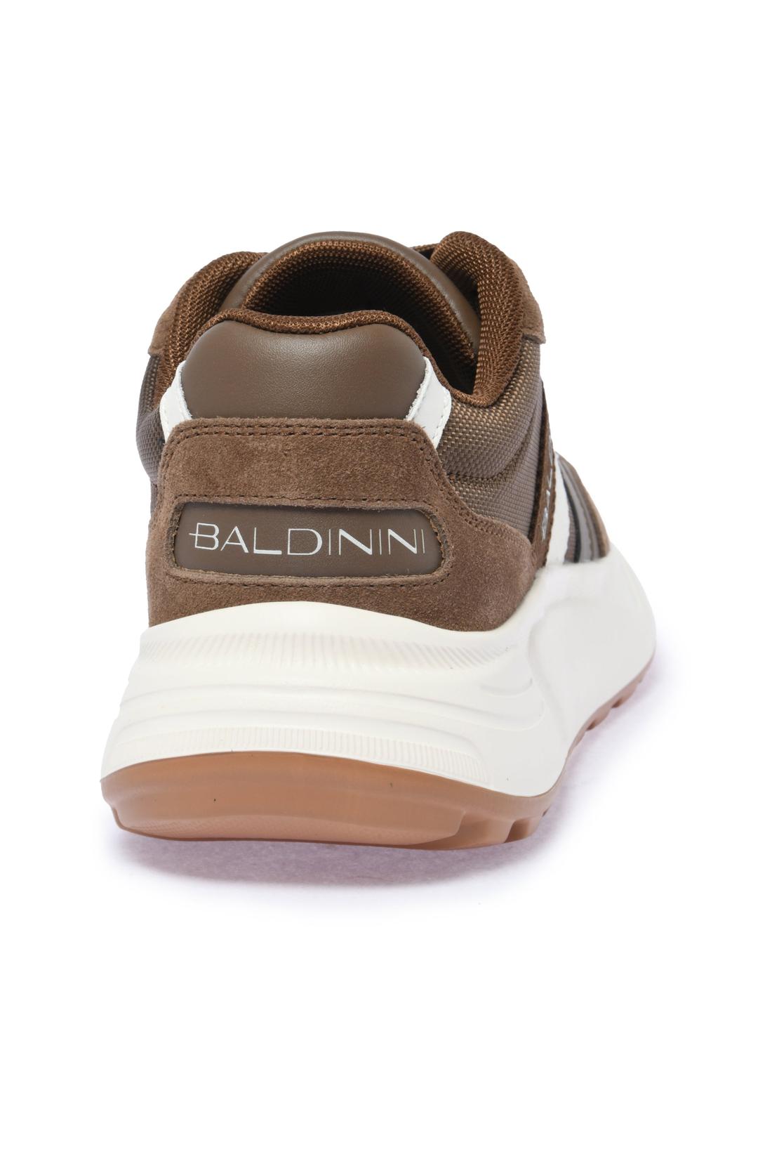Sneaker in taupe suede and fabric