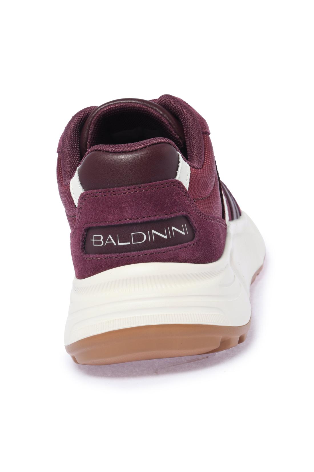 Sneaker in burgundy suede and fabric