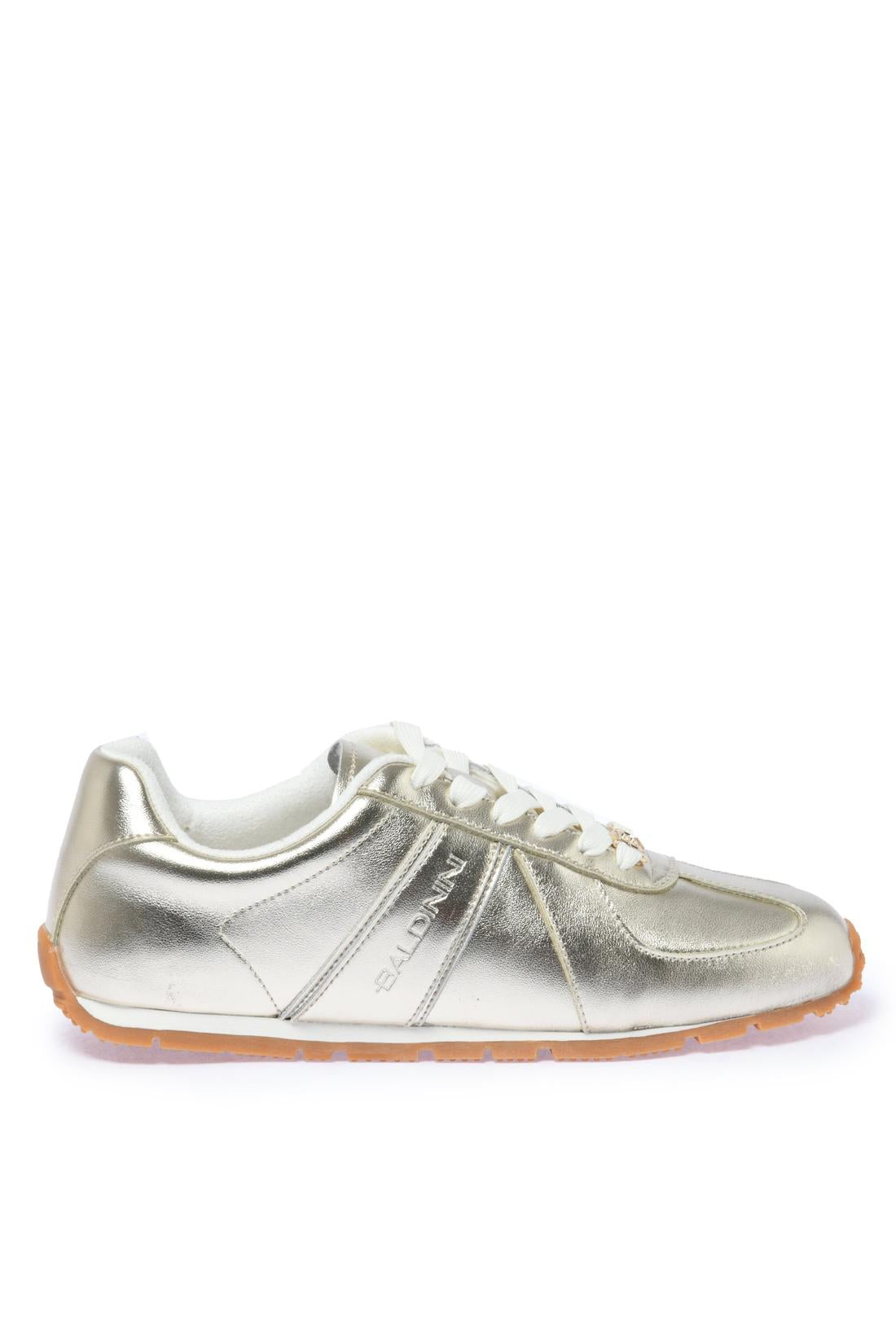 Sneaker in light gold metallic nappa leather