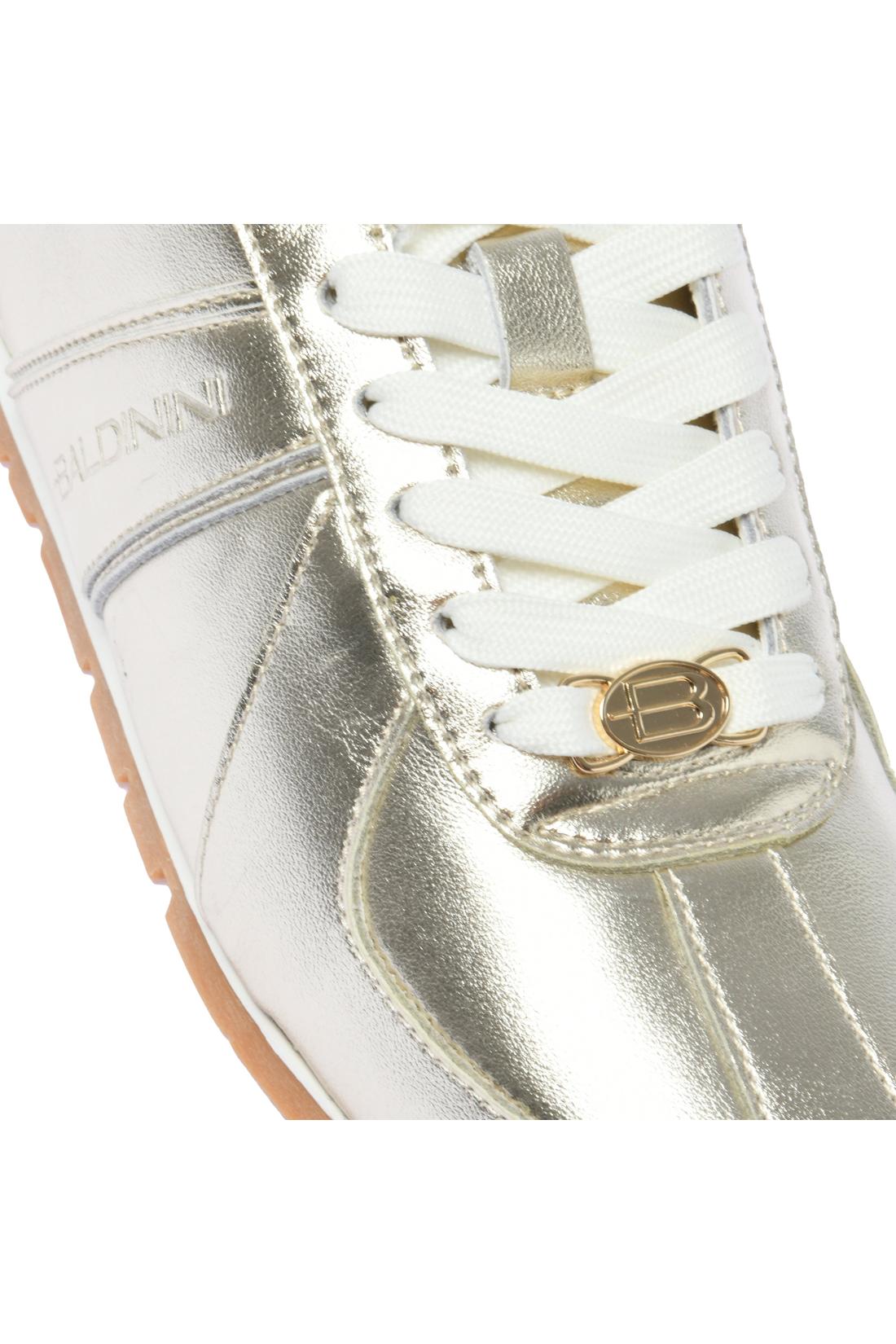 Sneaker in light gold metallic nappa leather