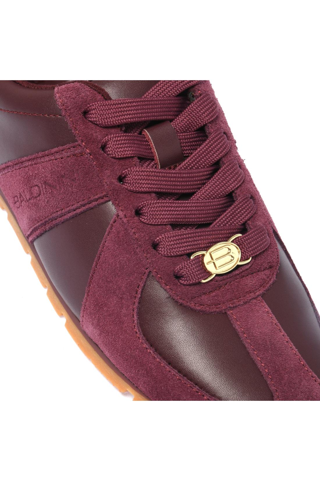 Sneaker in burgundy leather and suede