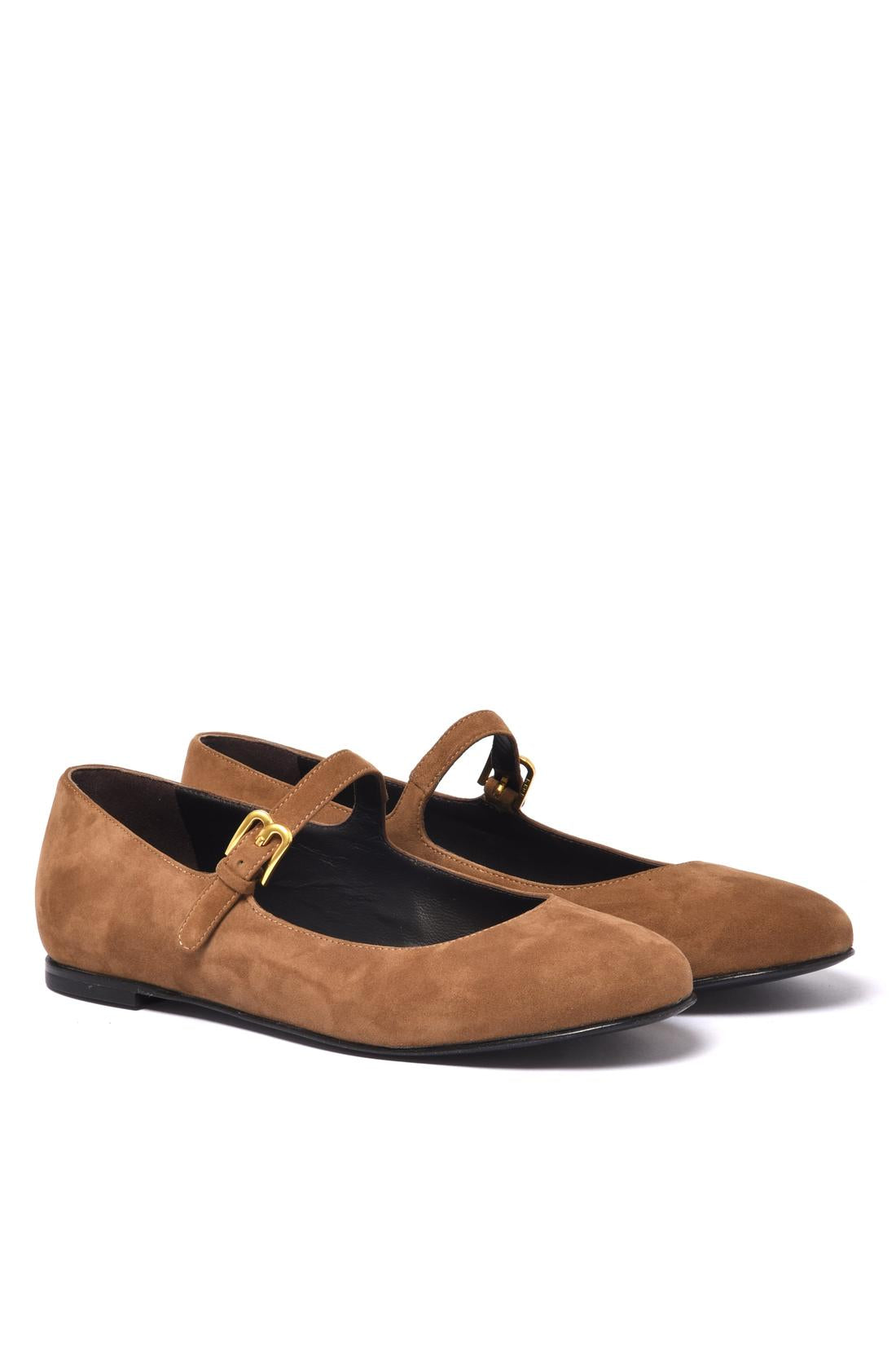Tan suede ballerina