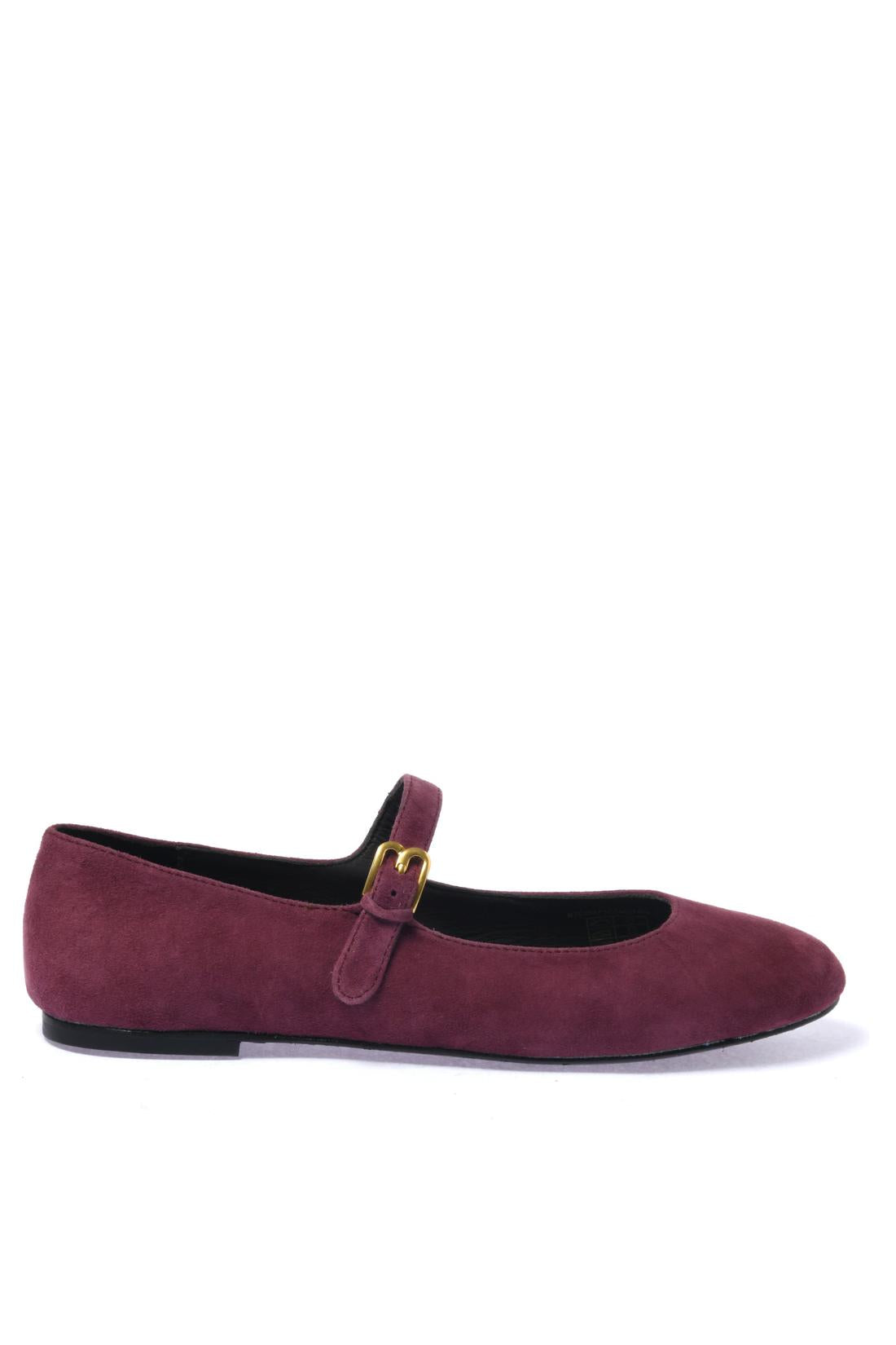 Burgundy suede ballet flat