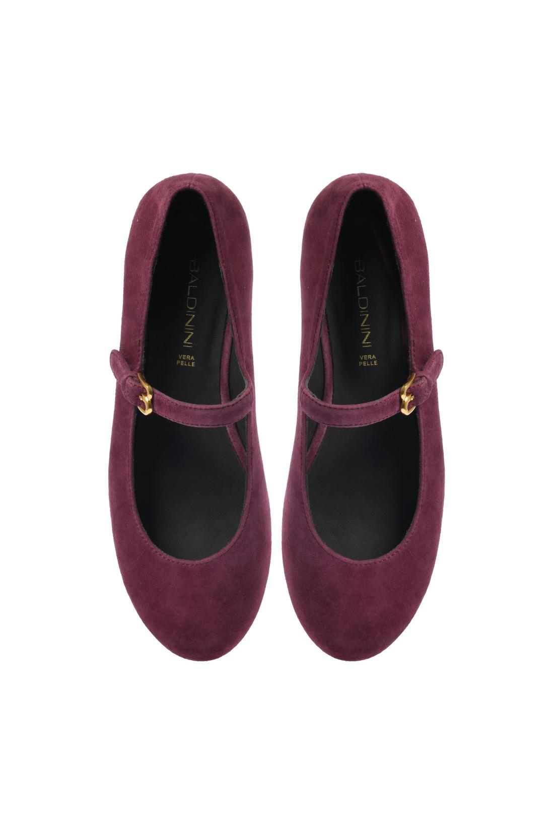Burgundy suede ballet flat