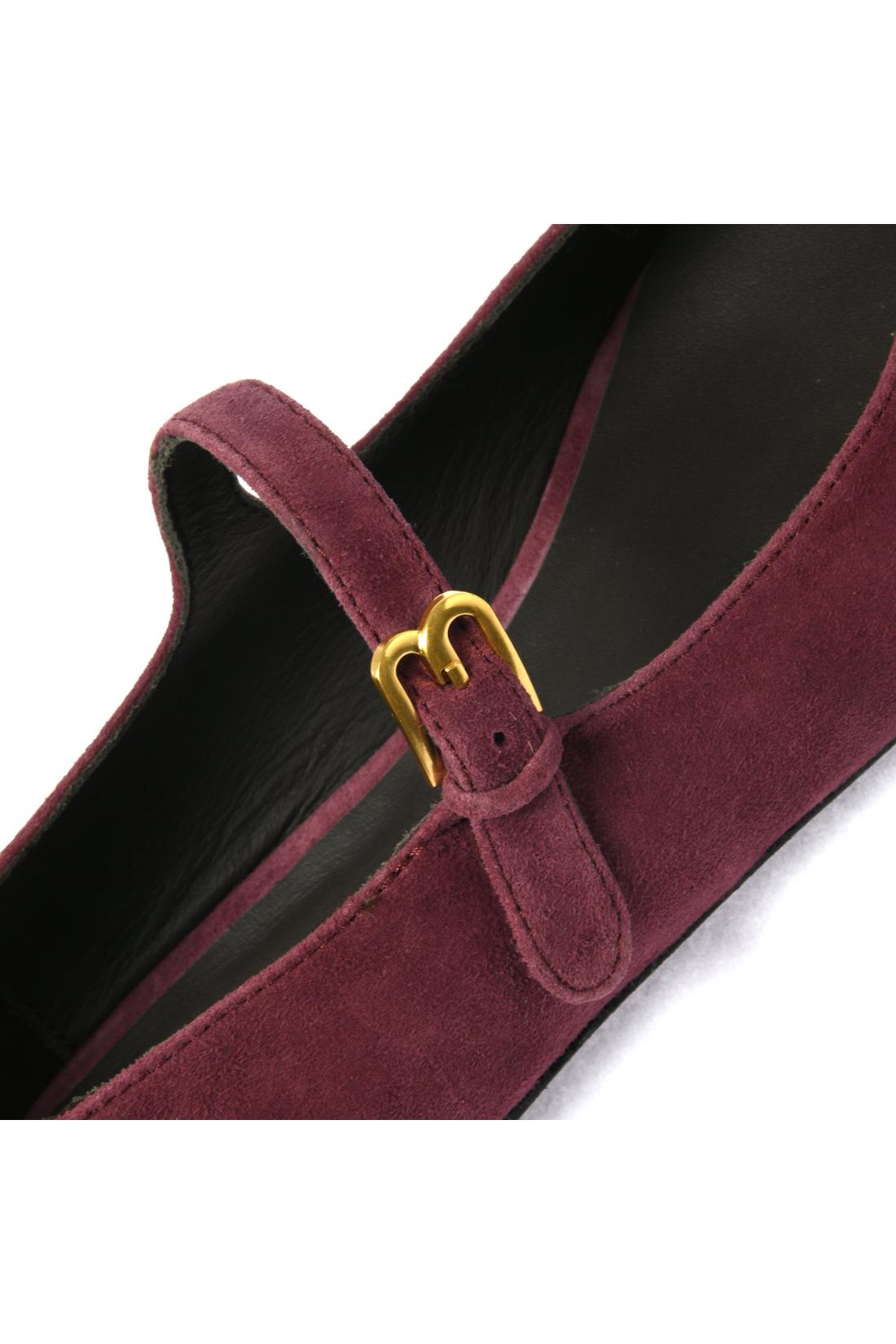 Burgundy suede ballet flat