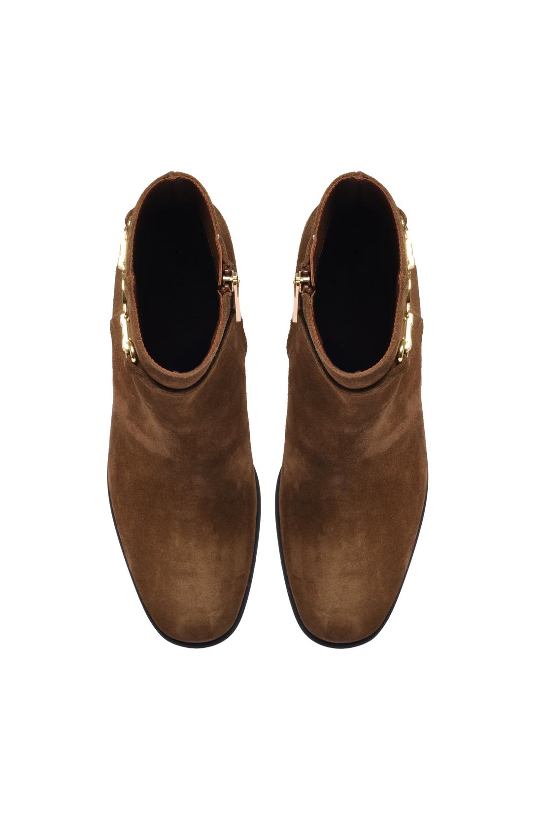Suede leather ankle boot
