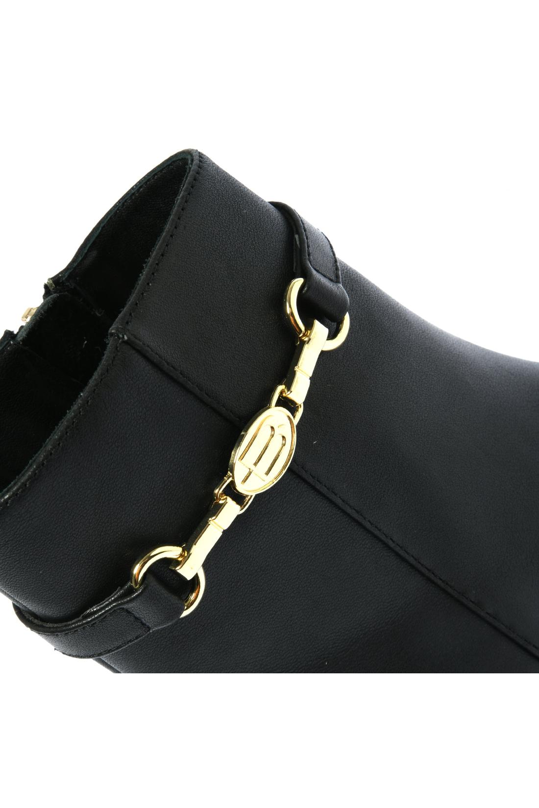 Black leather ankle boot