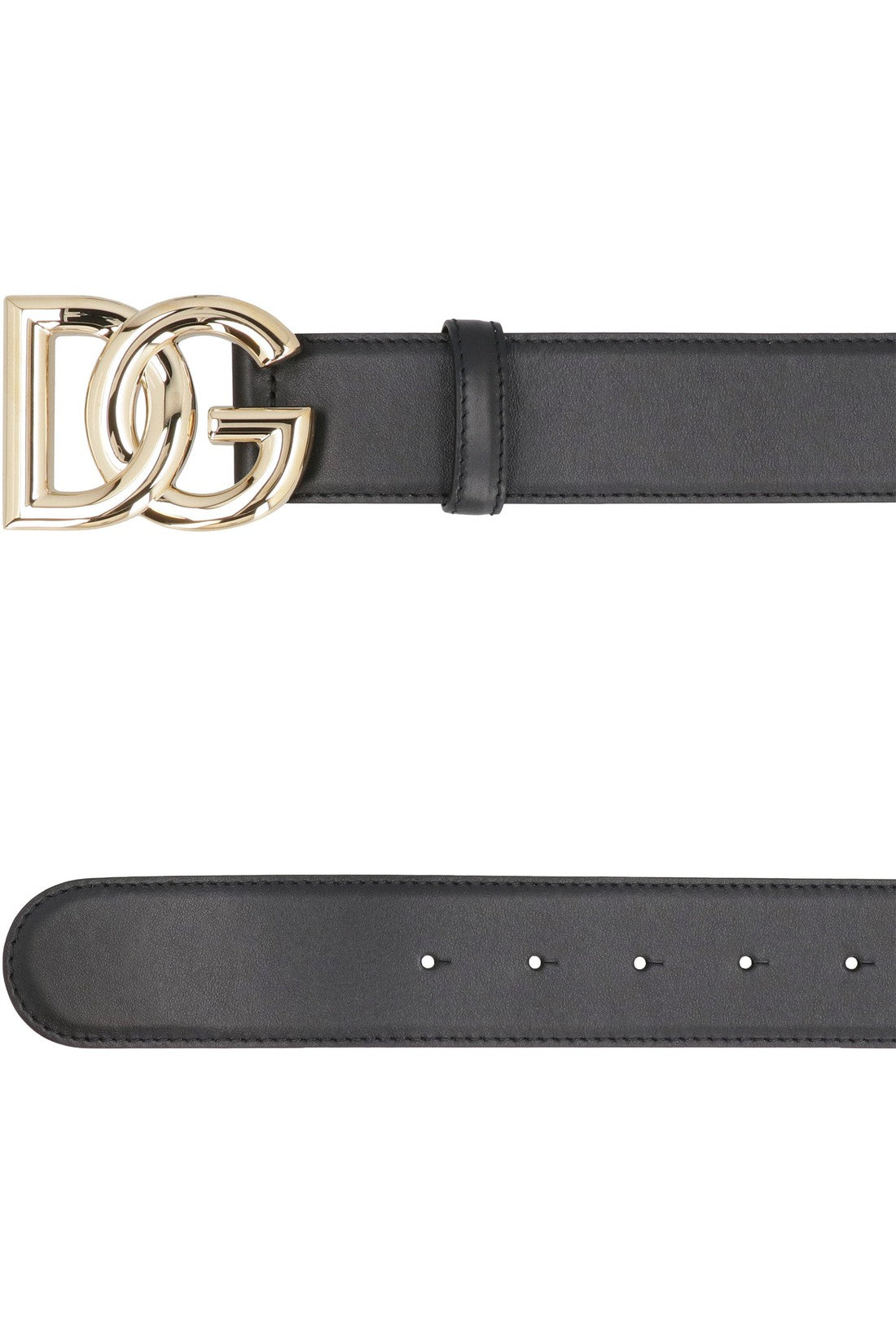 Dolce & Gabbana-OUTLET-SALE-DG buckle leather belt-ARCHIVIST