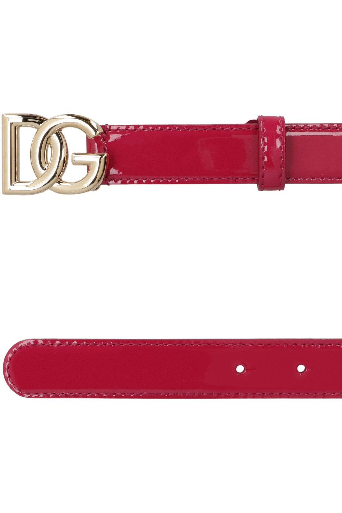 Dolce & Gabbana-OUTLET-SALE-DG buckle patent leather belt-ARCHIVIST