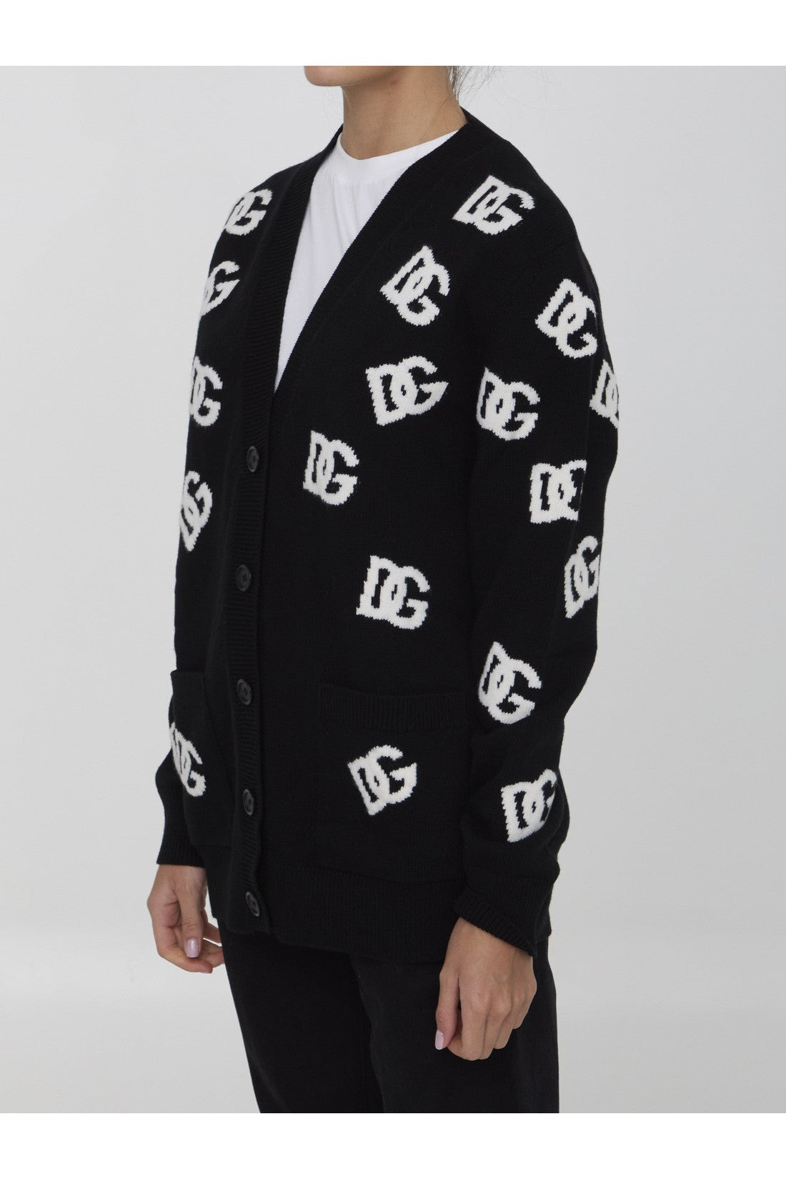 DOLCE&GABBANA-OUTLET-SALE-DG logo cardigan-ARCHIVIST