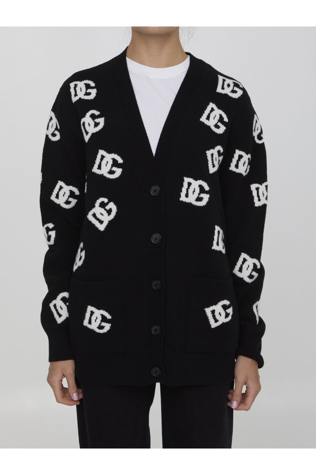 DOLCE&GABBANA-OUTLET-SALE-DG logo cardigan-ARCHIVIST