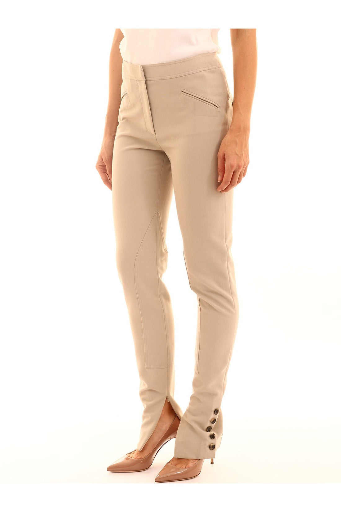Beige trousers with Botton
