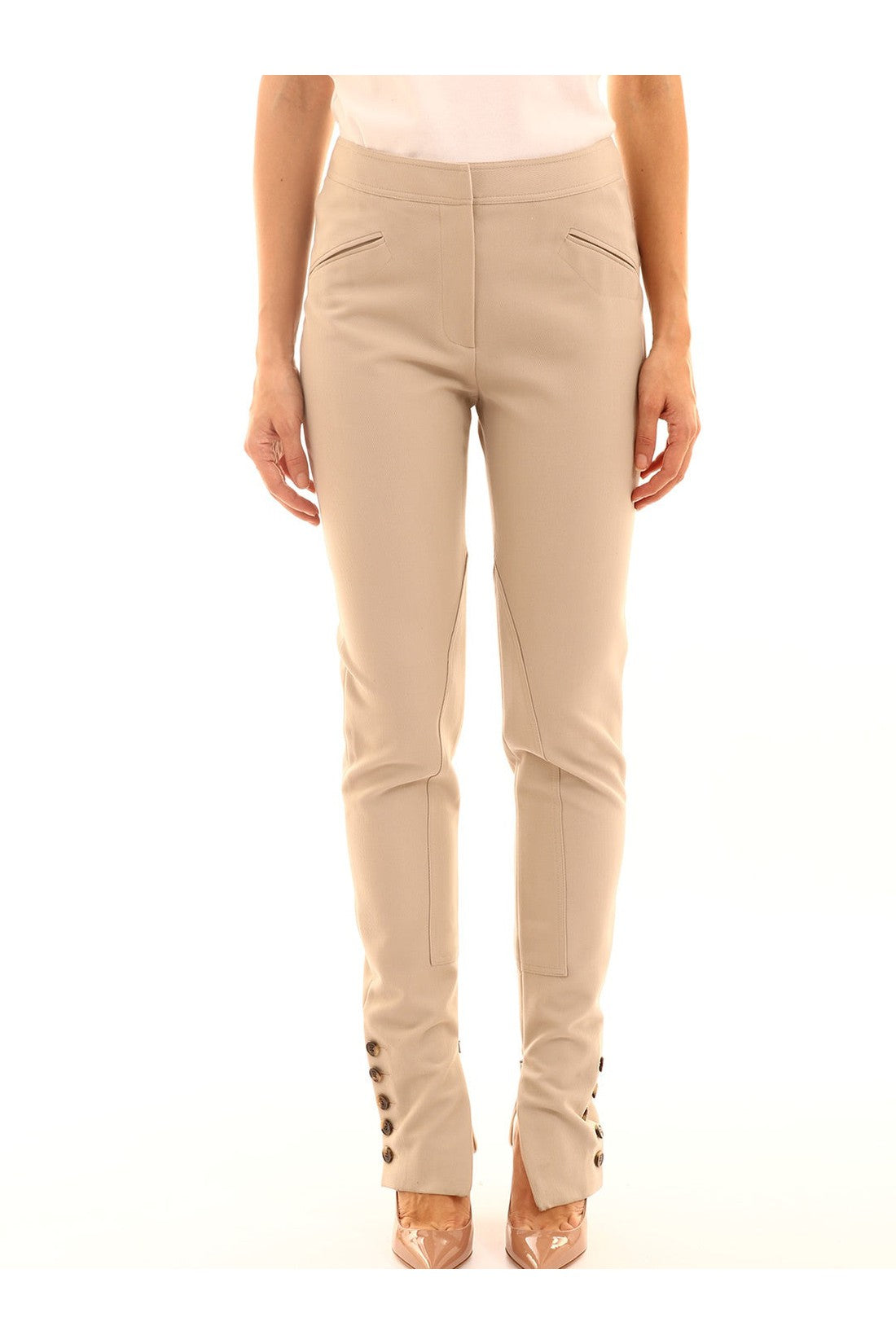 Beige trousers with Botton