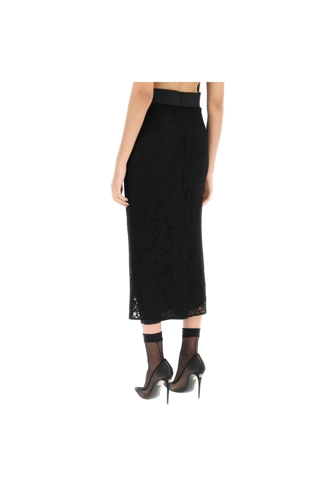 DOLCE & GABBANA-OUTLET-SALE-DOLCE & GABBANA Lace Midi Skirt-ARCHIVIST