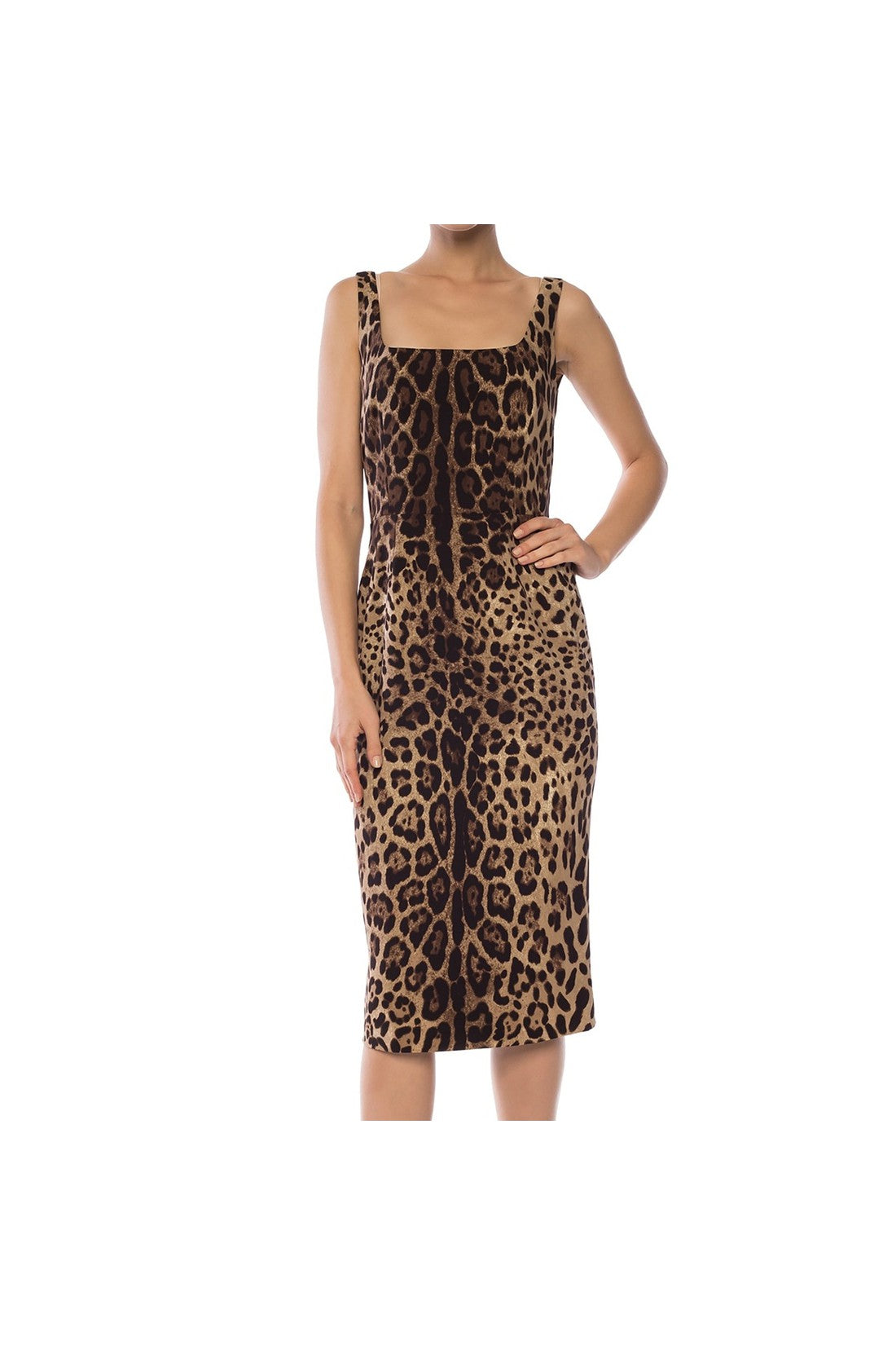 DOLCE & GABBANA-OUTLET-SALE-DOLCE & GABBANA Leopard Printed Dress-ARCHIVIST