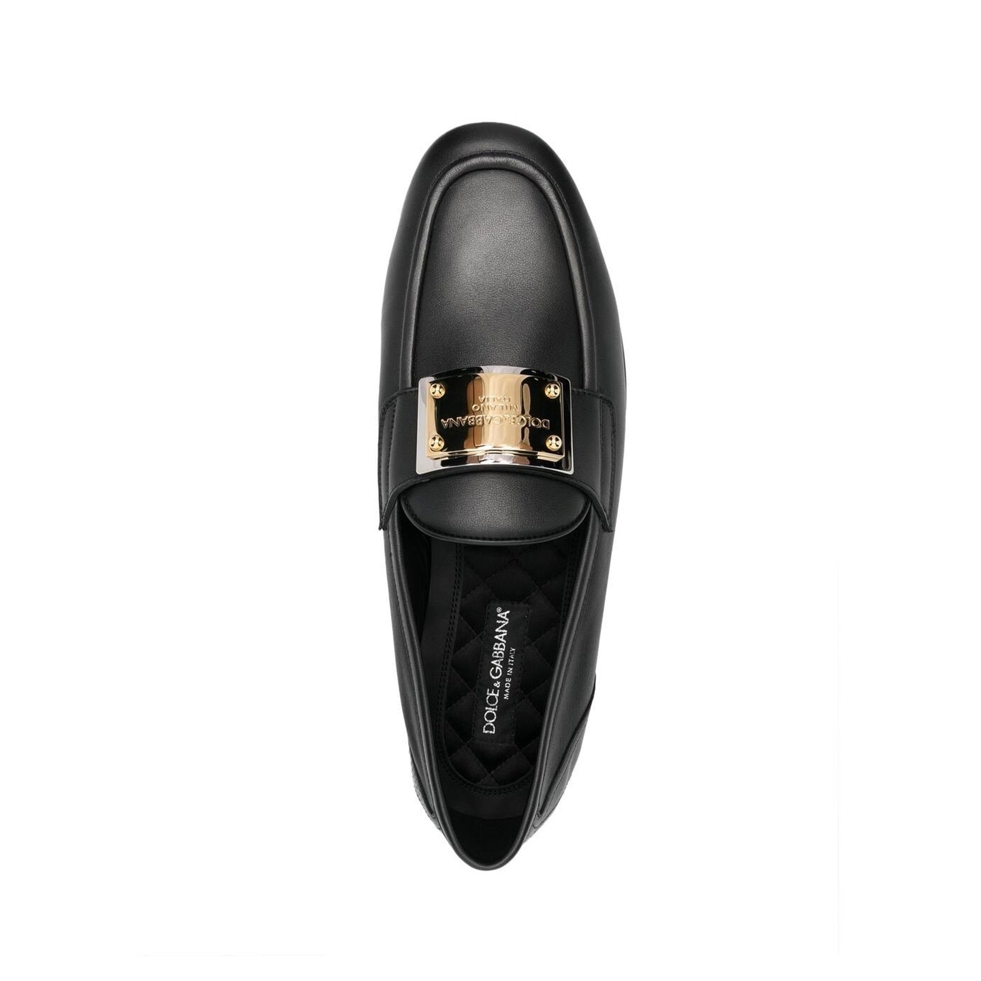Dolce & Gabbana Leather Logo Loafers