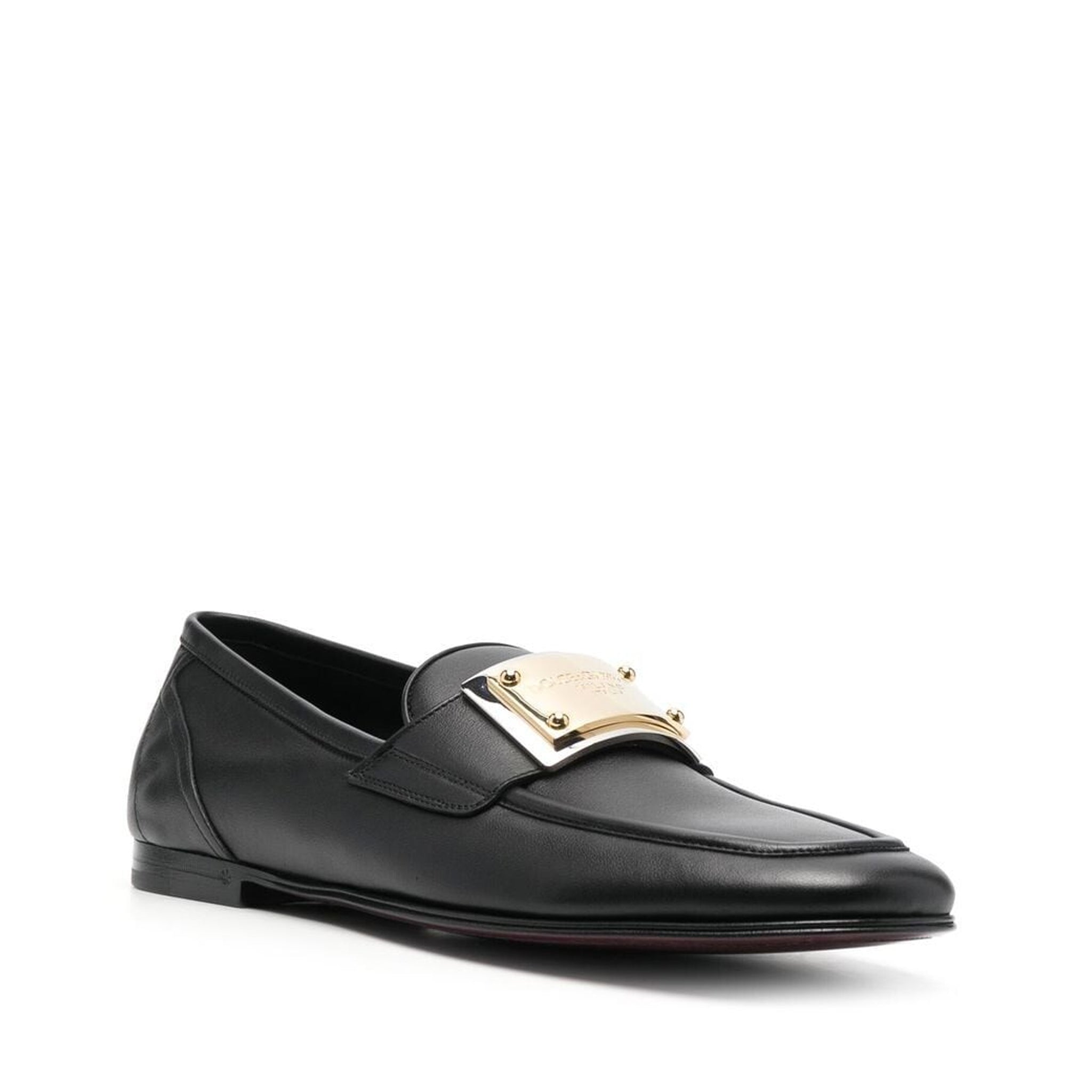 Dolce & Gabbana Leather Logo Loafers