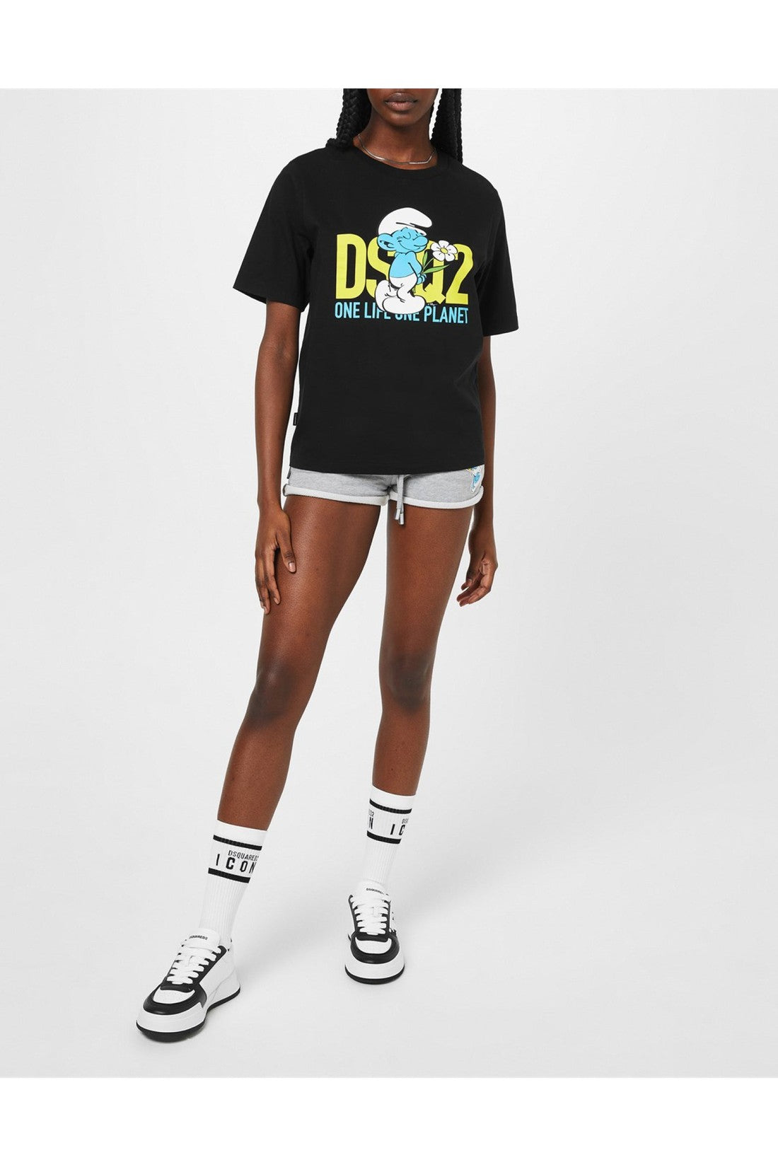 Dsquared2-OUTLET-SALE-DSQ2 Smurf In Love Logo T-Shirt-ARCHIVIST