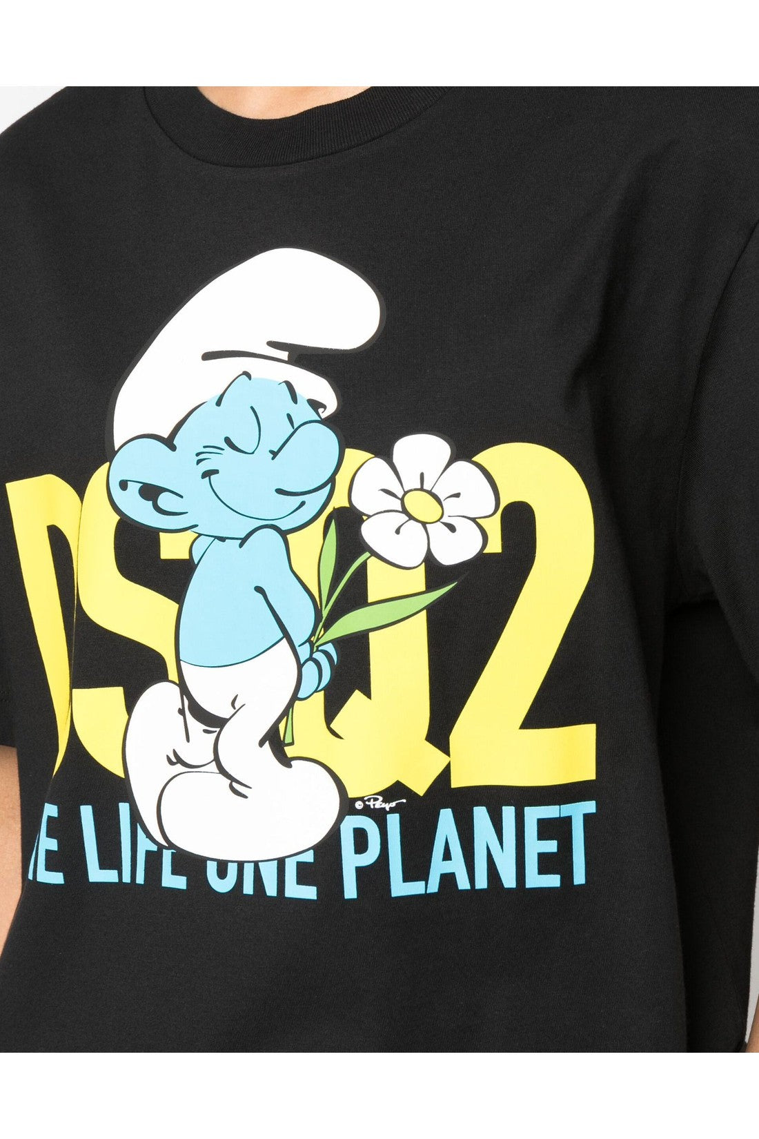 Dsquared2-OUTLET-SALE-DSQ2 Smurf In Love Logo T-Shirt-ARCHIVIST