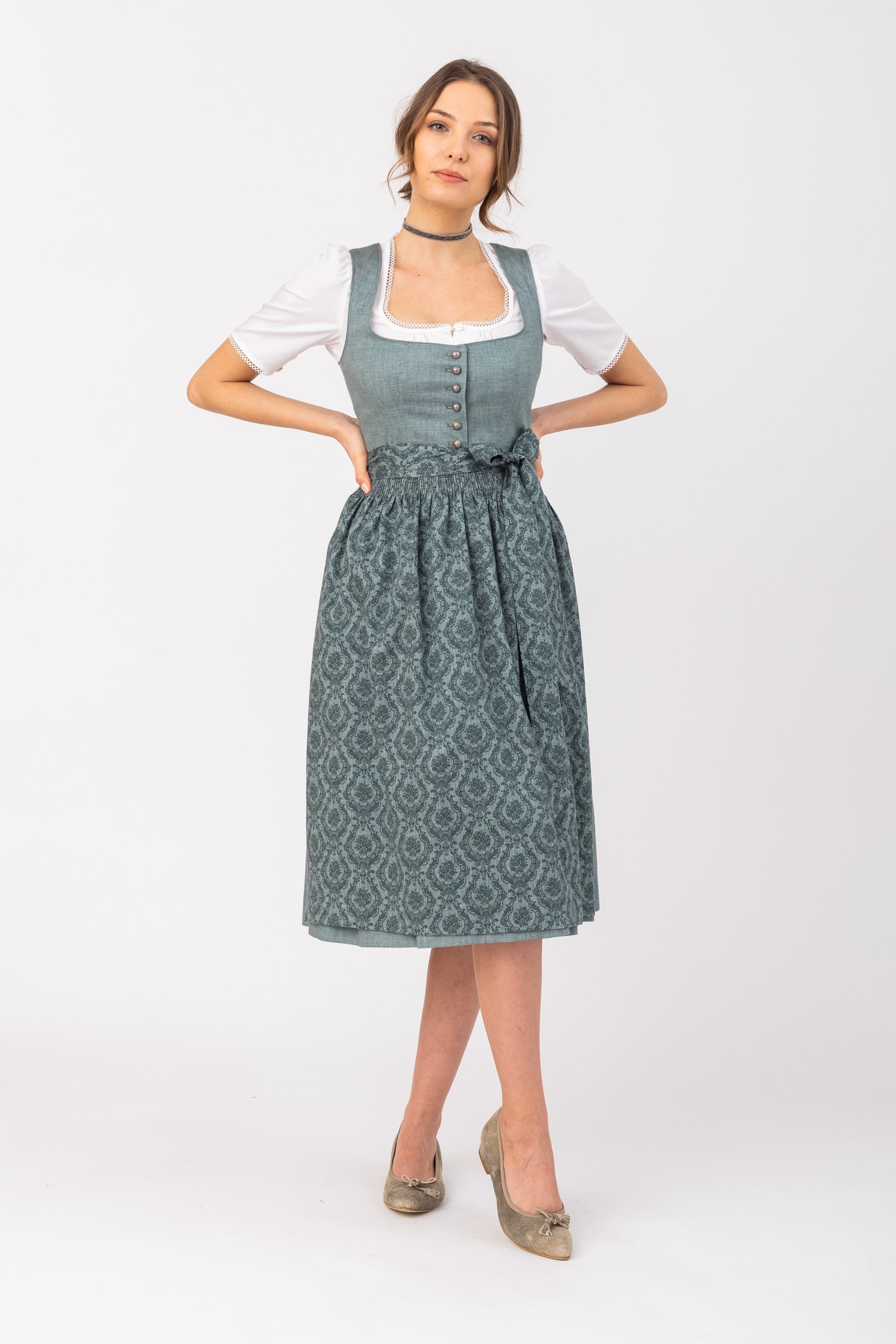 Damen Dirndl Dala aus Baumwolle-Dirndl-Felicitas-OUTLET-34-tanne-ARCHIVIST-ARCHIVE-SALE
