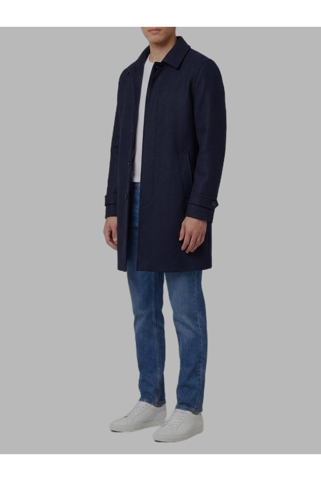 Lardini-OUTLET-SALE-Dark blue single-breasted coat-ARCHIVIST