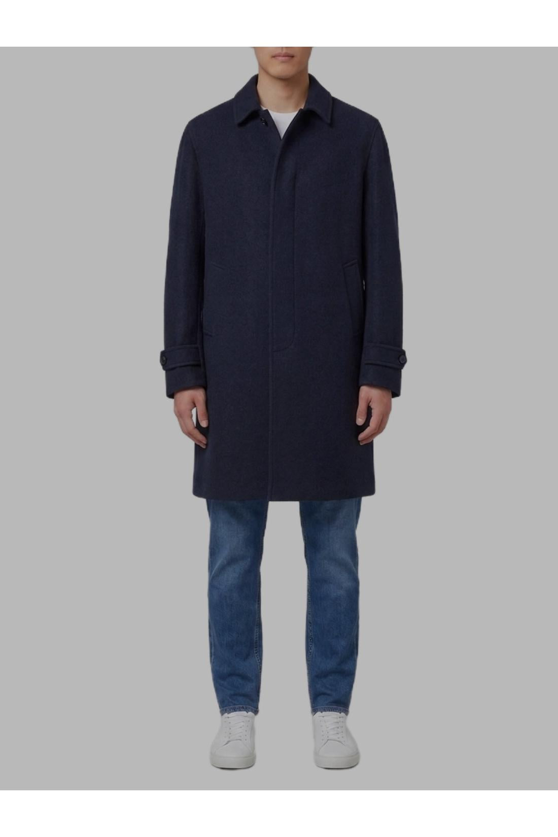 Lardini-OUTLET-SALE-Dark blue single-breasted coat-ARCHIVIST