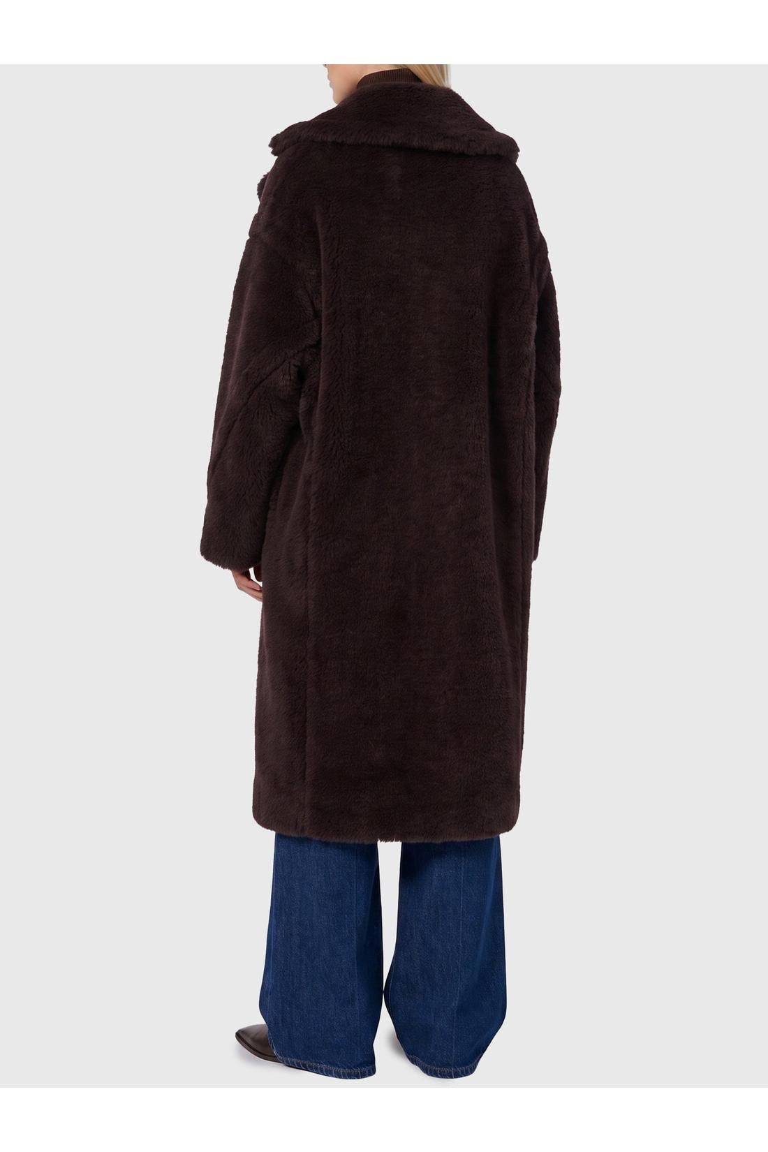 Max Mara-OUTLET-SALE-Dark brown Teddy Bear coat-ARCHIVIST