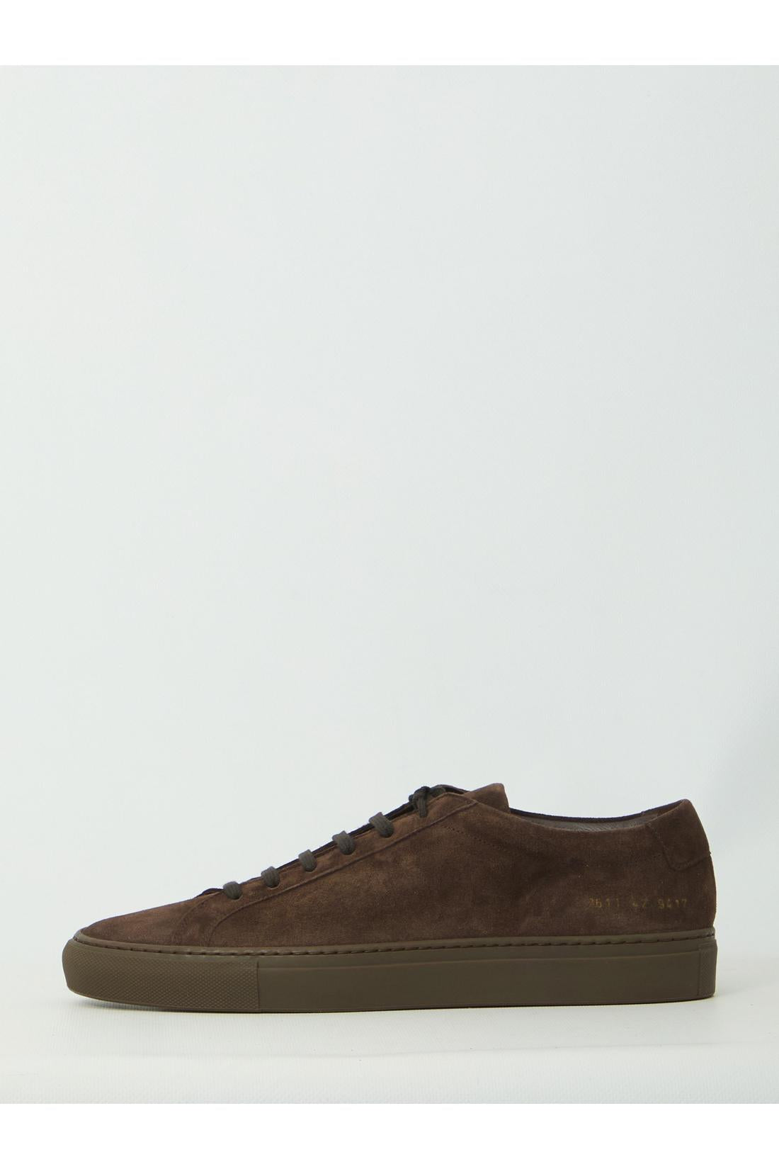 Common Projects-OUTLET-SALE-Dark brown suede Achilles Premium sneakers-ARCHIVIST