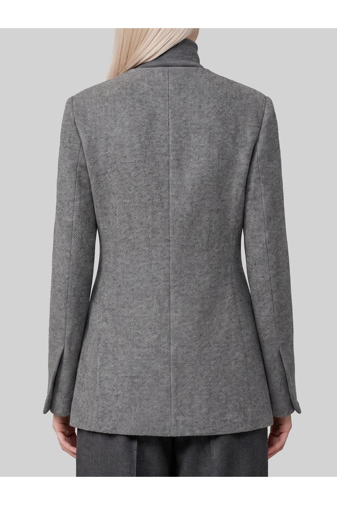Max Mara-OUTLET-SALE-Dark grey crew neck Falla jacket-ARCHIVIST