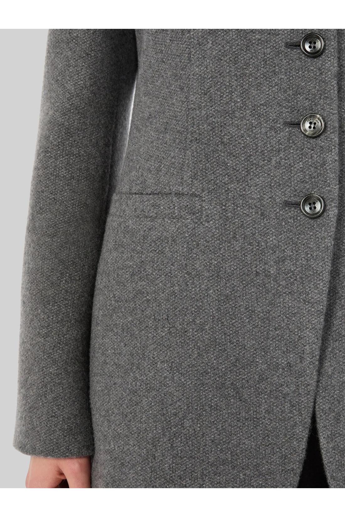 Max Mara-OUTLET-SALE-Dark grey crew neck Falla jacket-ARCHIVIST