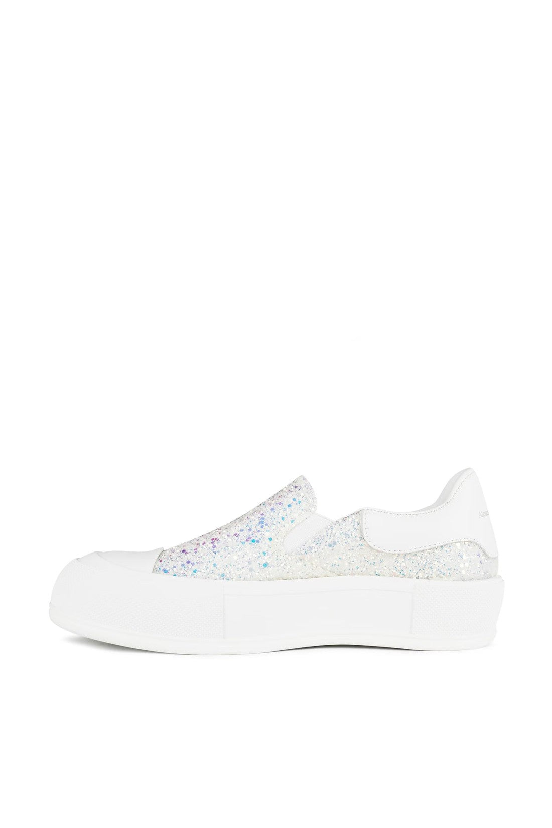 Alexander McQueen-OUTLET-SALE-Deck Plimsoll Glitter Slip On Sneakers-ARCHIVIST