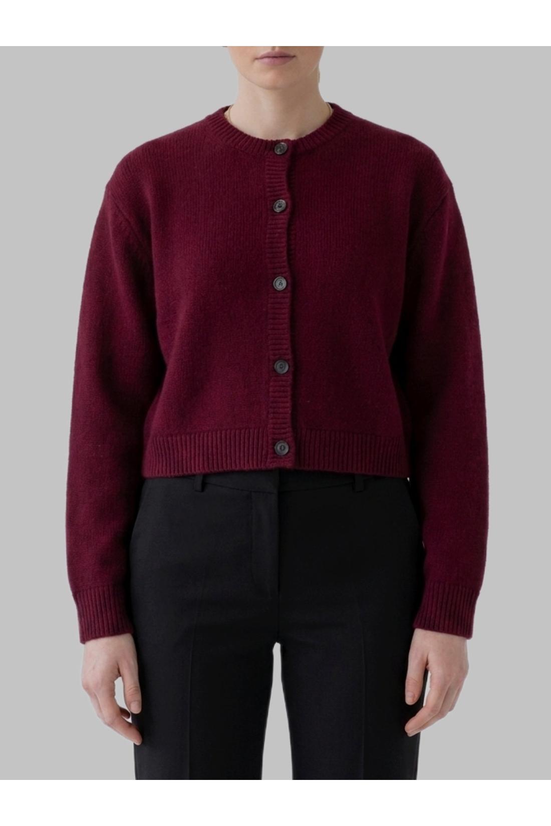 Lisa Yang-OUTLET-SALE-Deep Plum Emmylou cardigan jacket-ARCHIVIST
