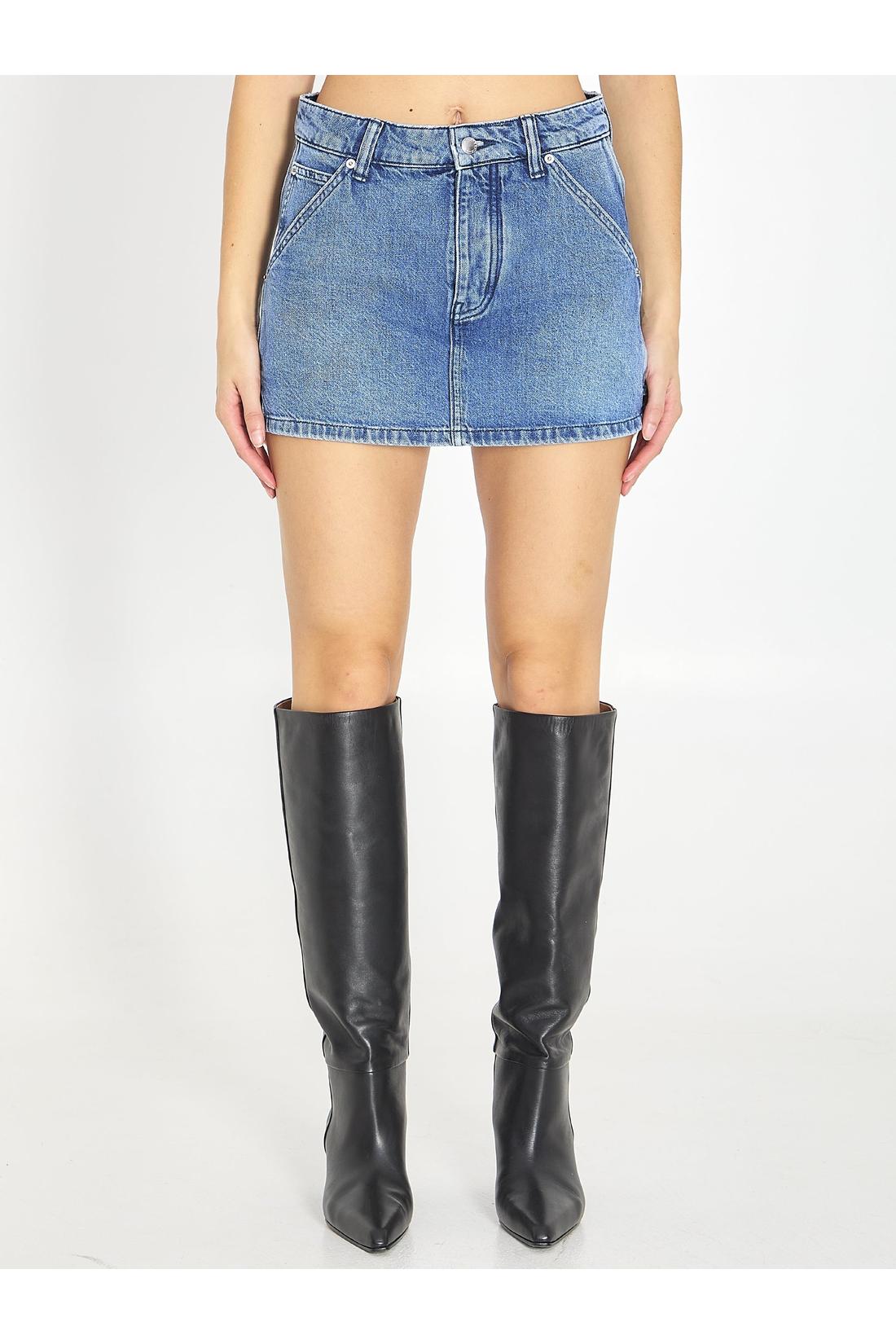 Alexander Wang-OUTLET-SALE-Denim Carpenter mini skort-ARCHIVIST