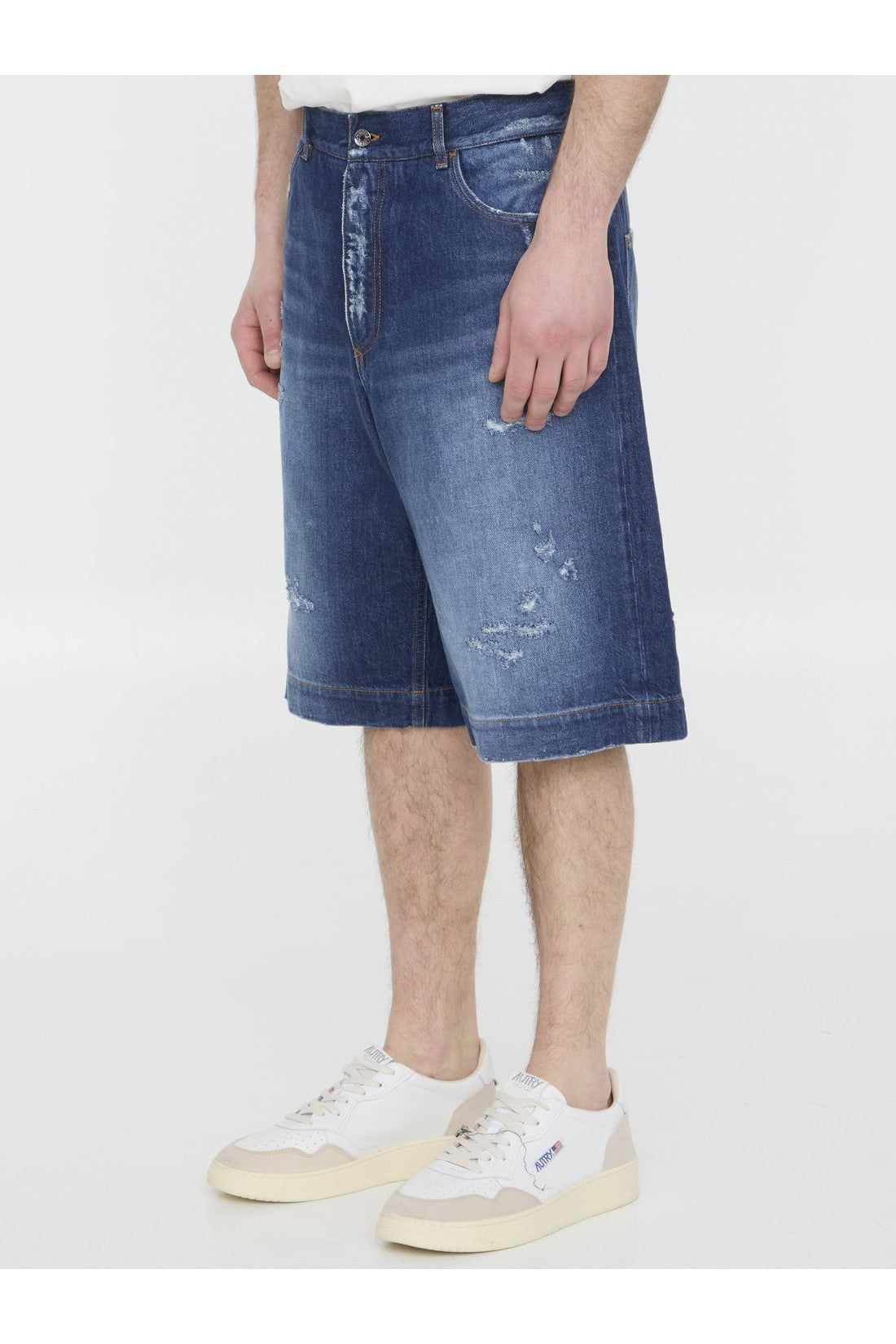 DOLCE&GABBANA-OUTLET-SALE-Denim bermuda shorts-ARCHIVIST