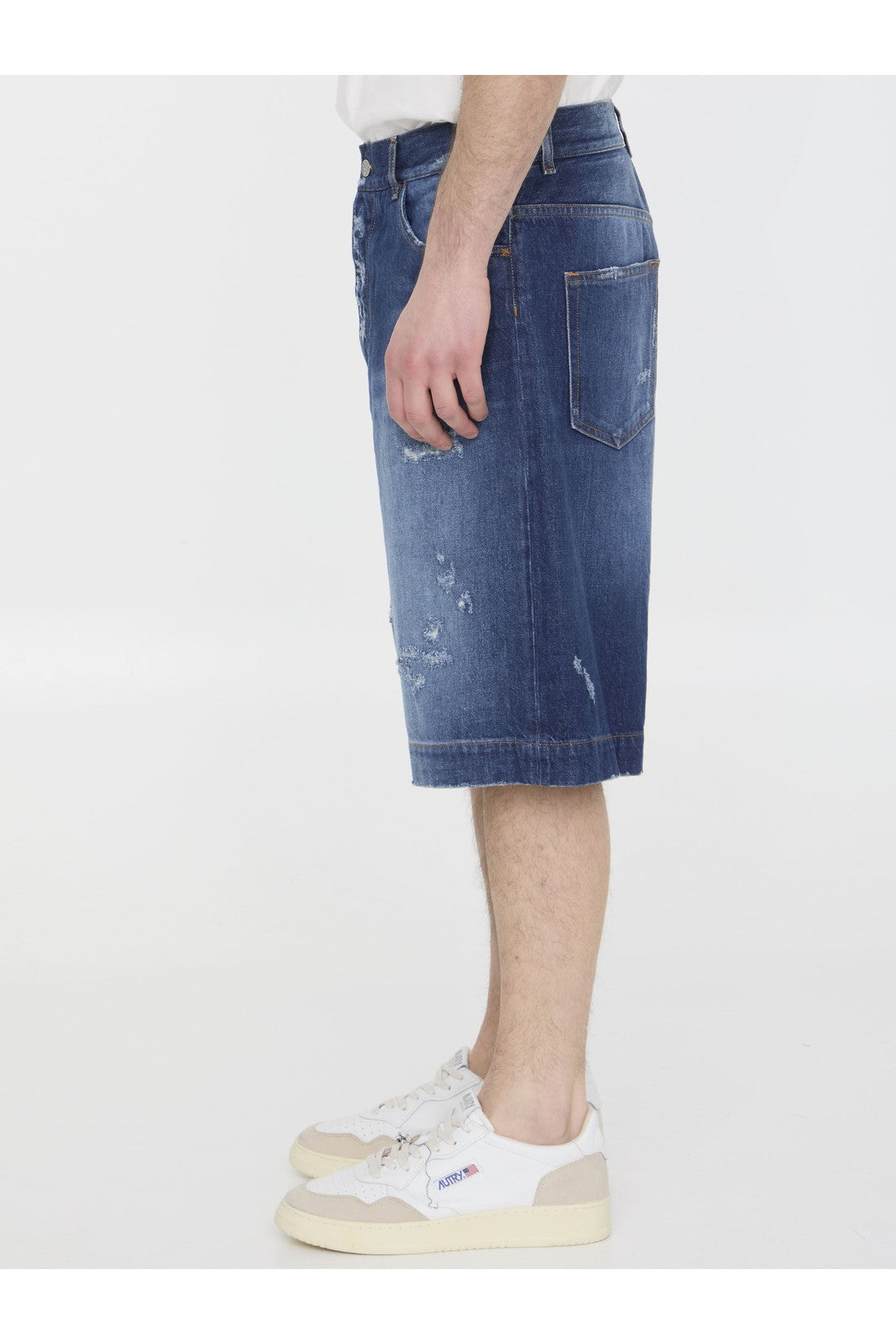 DOLCE&GABBANA-OUTLET-SALE-Denim bermuda shorts-ARCHIVIST