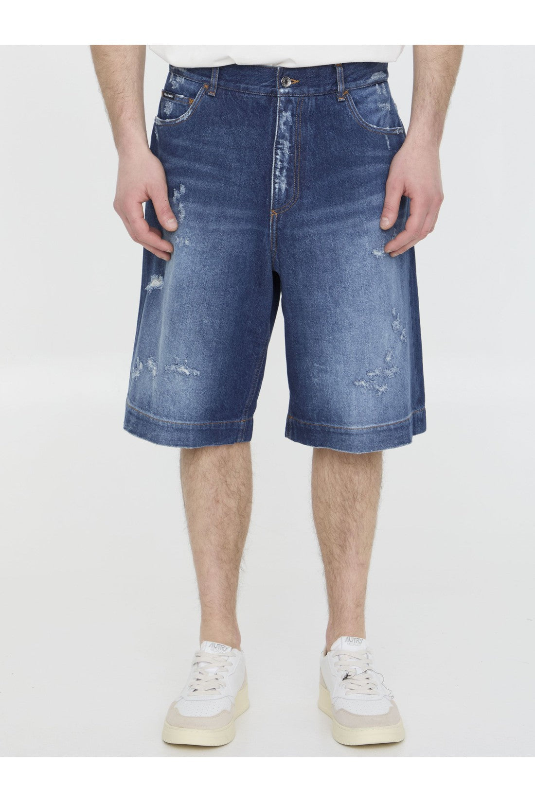 DOLCE&GABBANA-OUTLET-SALE-Denim bermuda shorts-ARCHIVIST